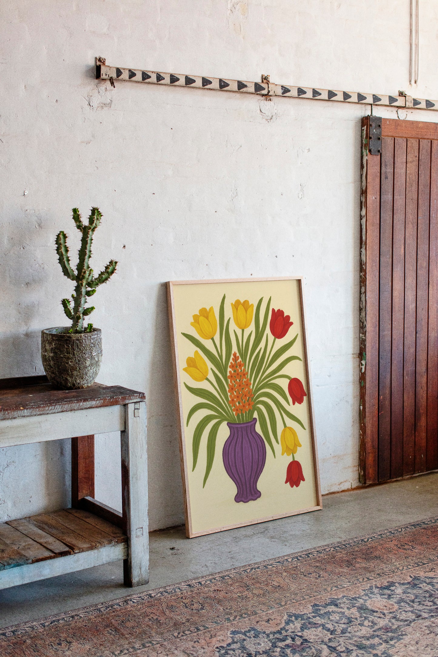 Tulips in a Plum Vase