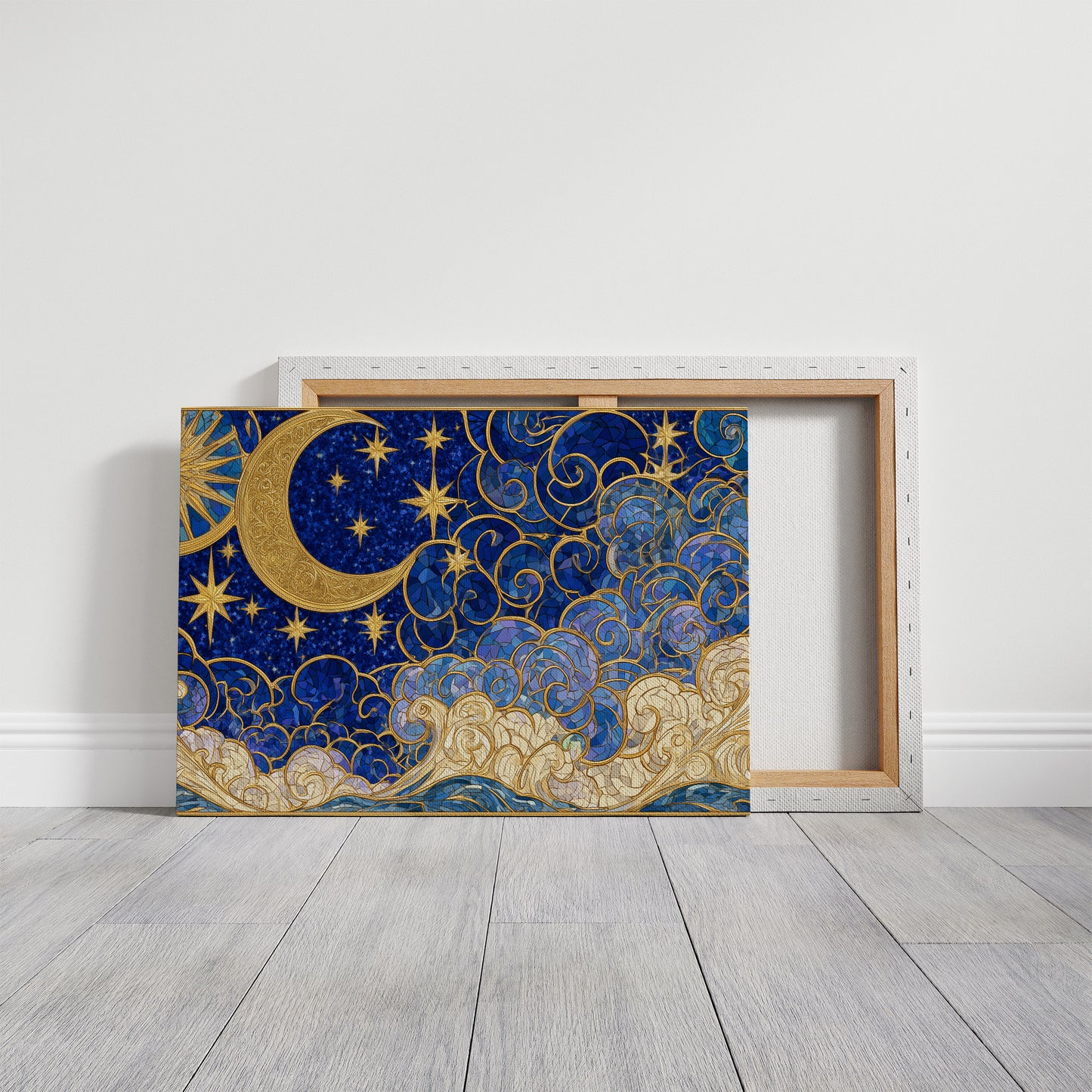 Moon and Stars, Gilded Glass