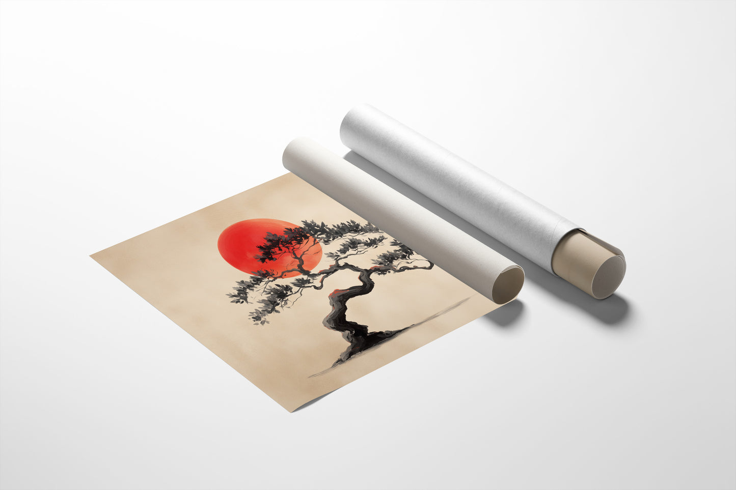 Crimson Harmony: Bonsai Beneath Blood Moon
