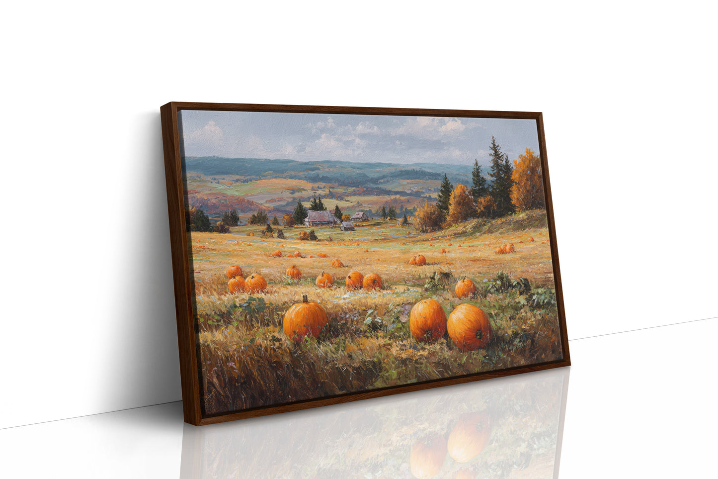 Pumpkins Rest In Rolling Hills