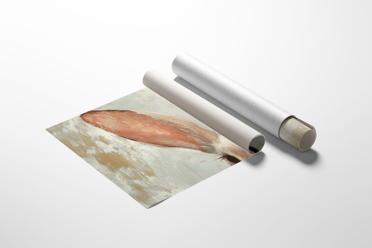 Whimsical Bunny Ears – Soft Neutral Textured Rabbit Art Print