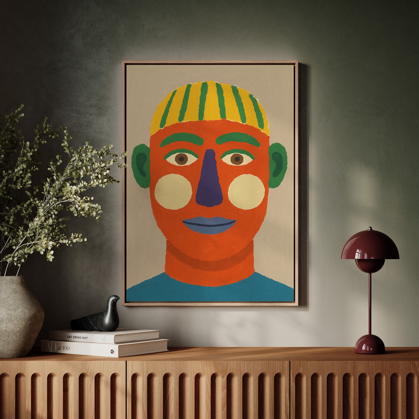 Rainbow Face with a Calm Smile