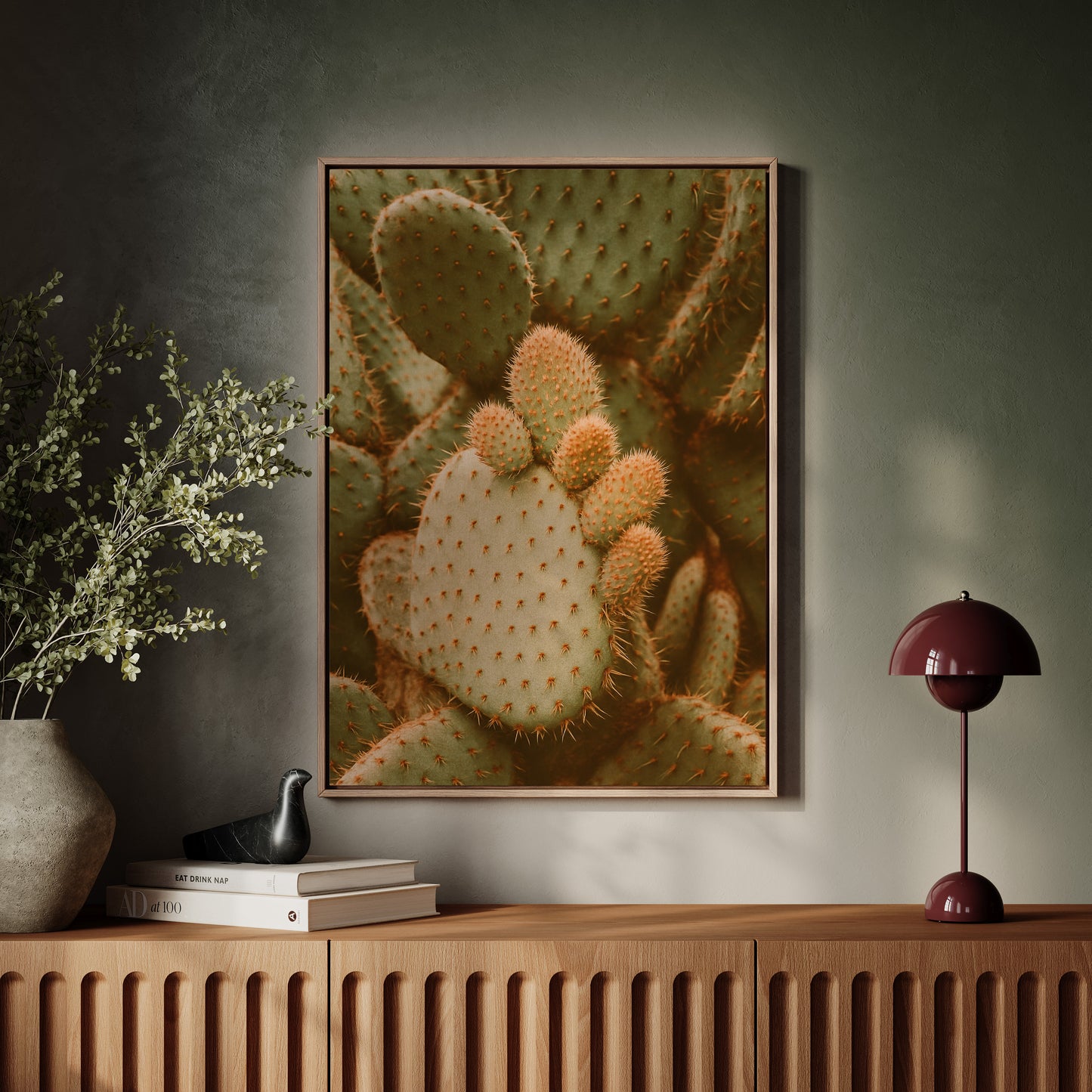 Desert Growth Prickly Pear Close-Up