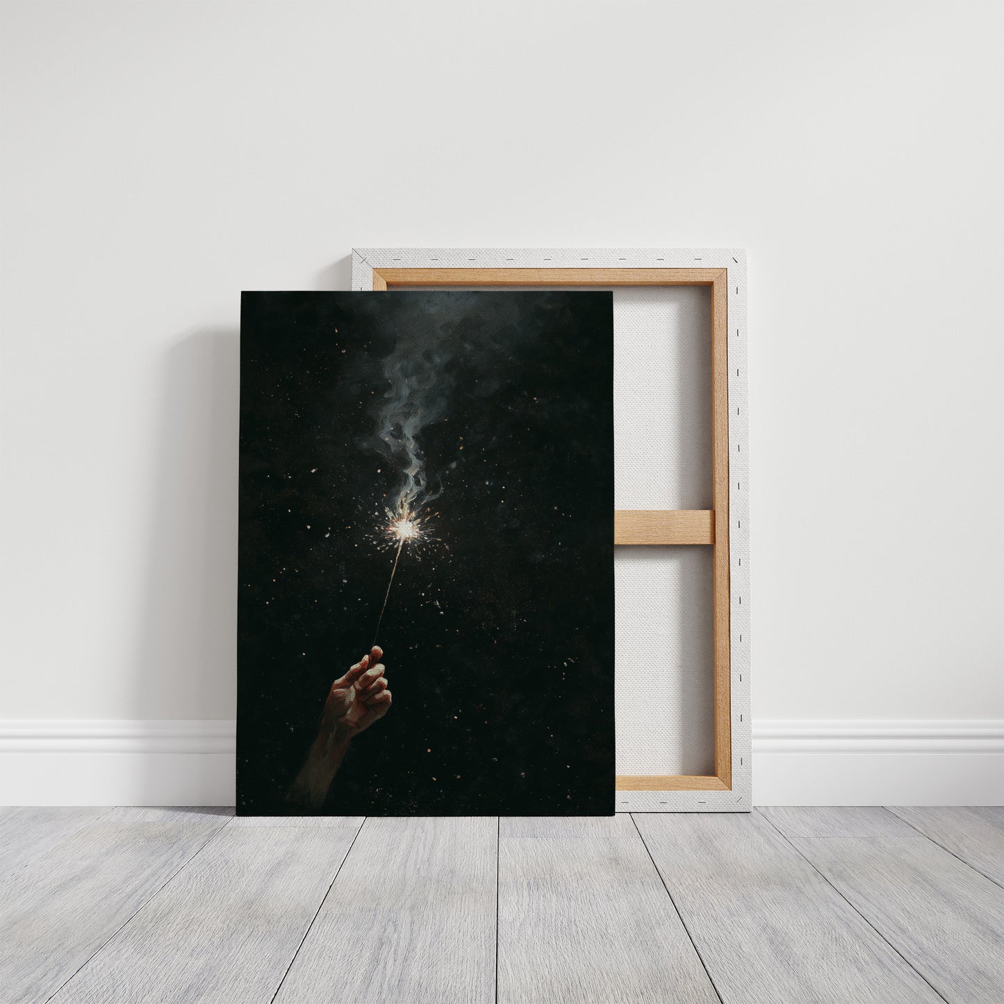 Midnight Spark Between Fingers