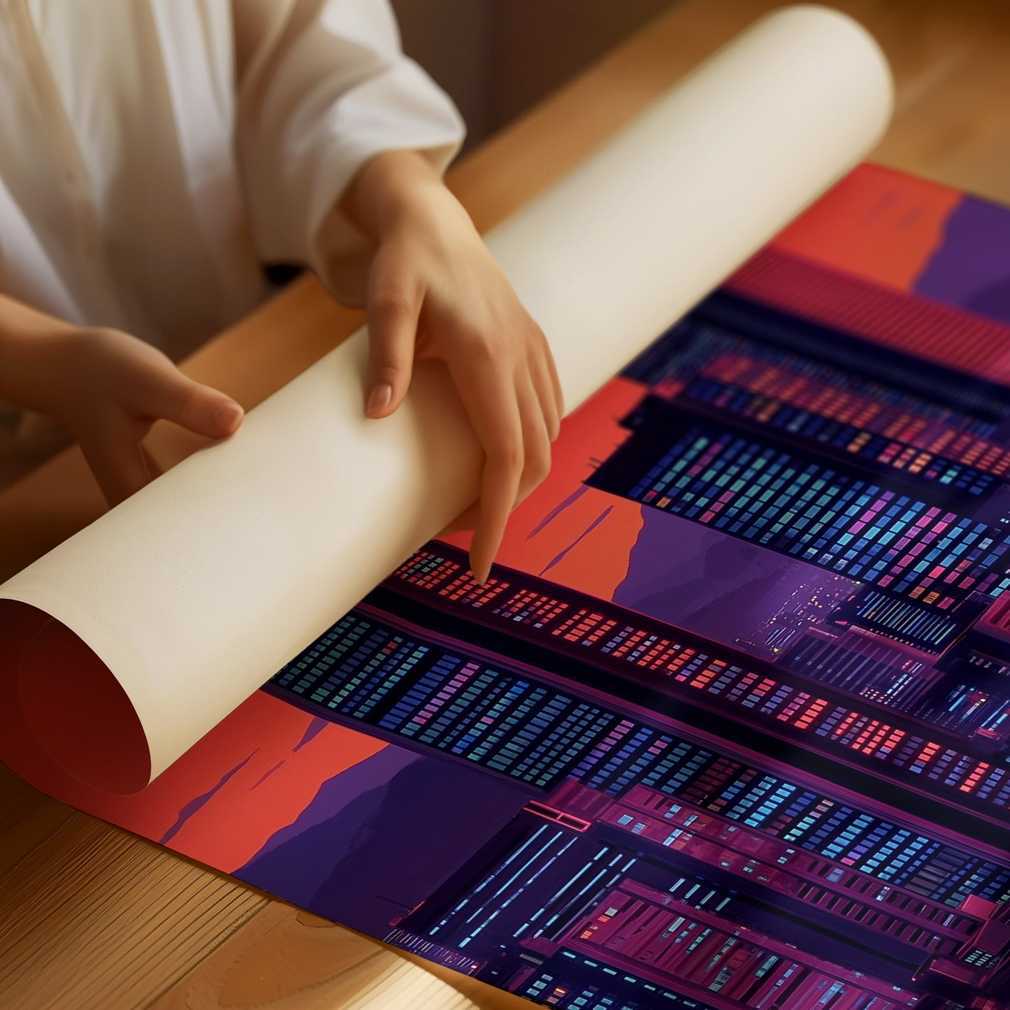 Neon Towers Paint Twilight Dreams