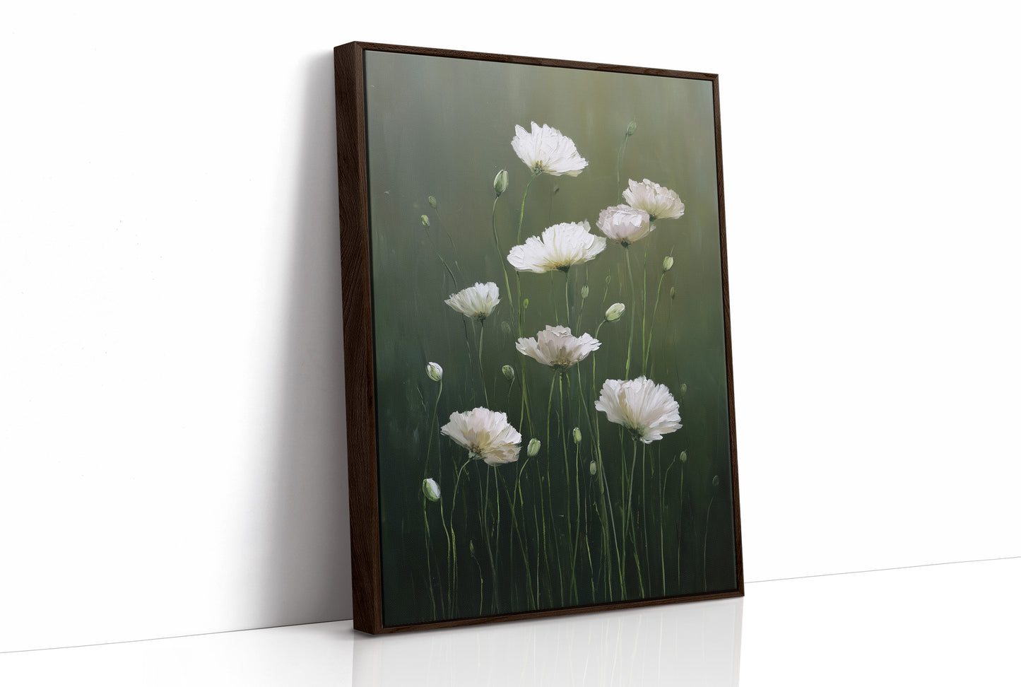 White Blooms in Quiet Green