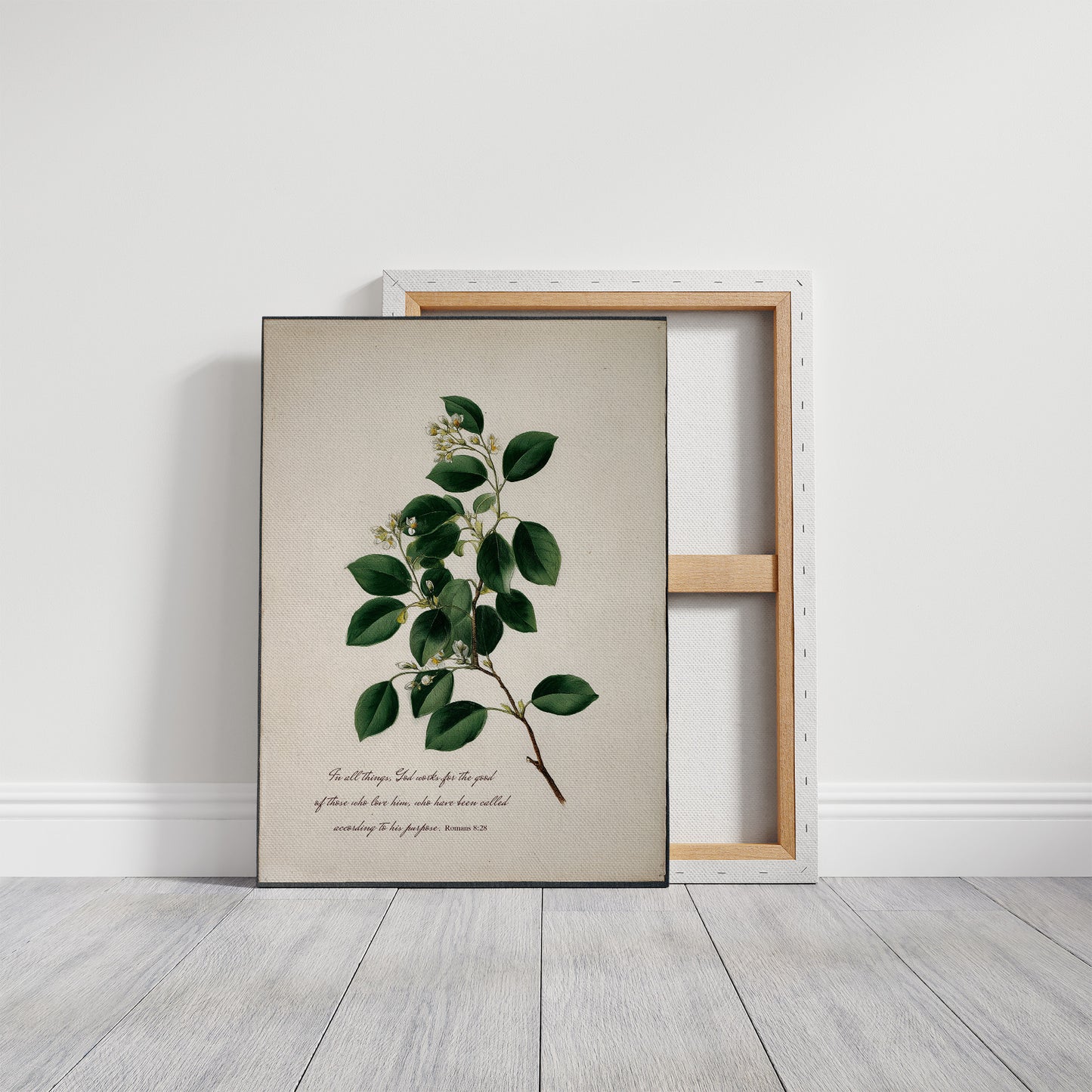 Botanical Faith On Wooden Table