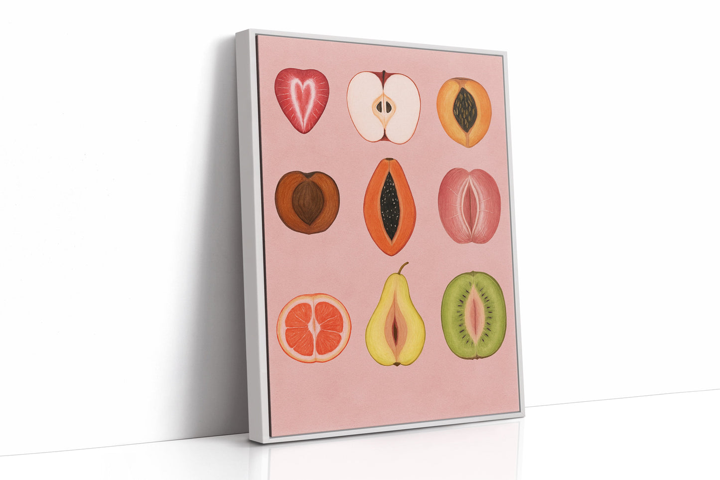 Fruits of Love – Feminine Fruit Print on Pink