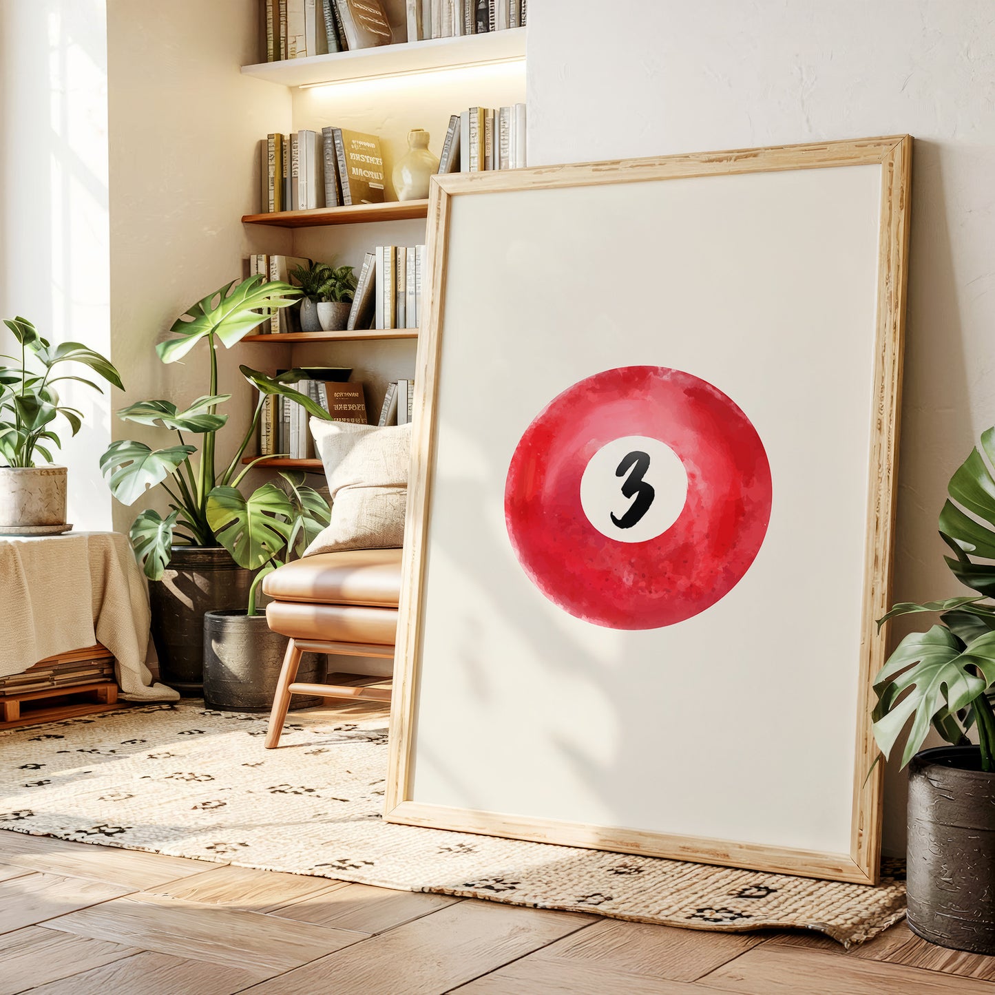 Lucky Number Three Glows Ruby