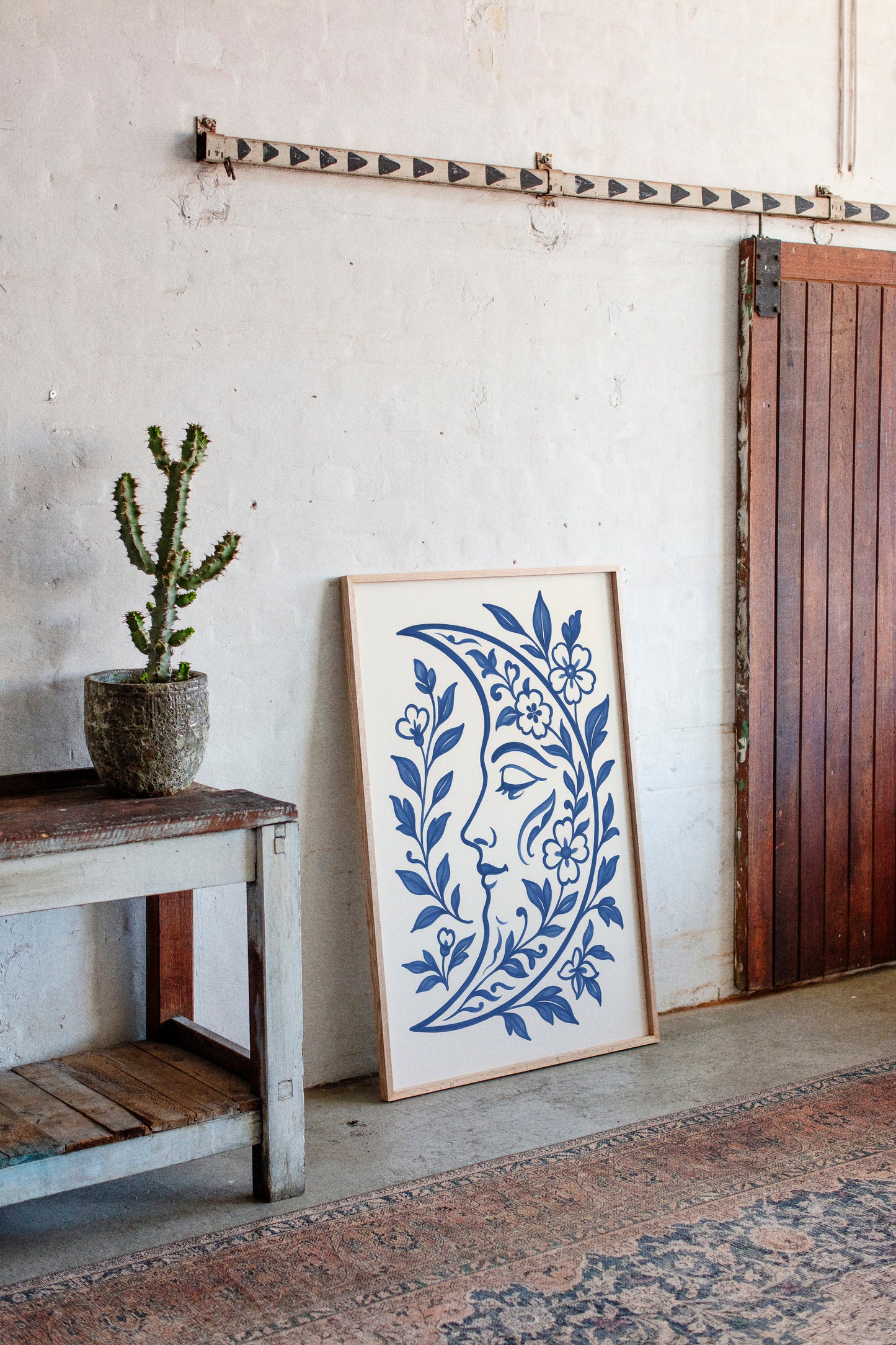 Floral Moon in Indigo Bloom