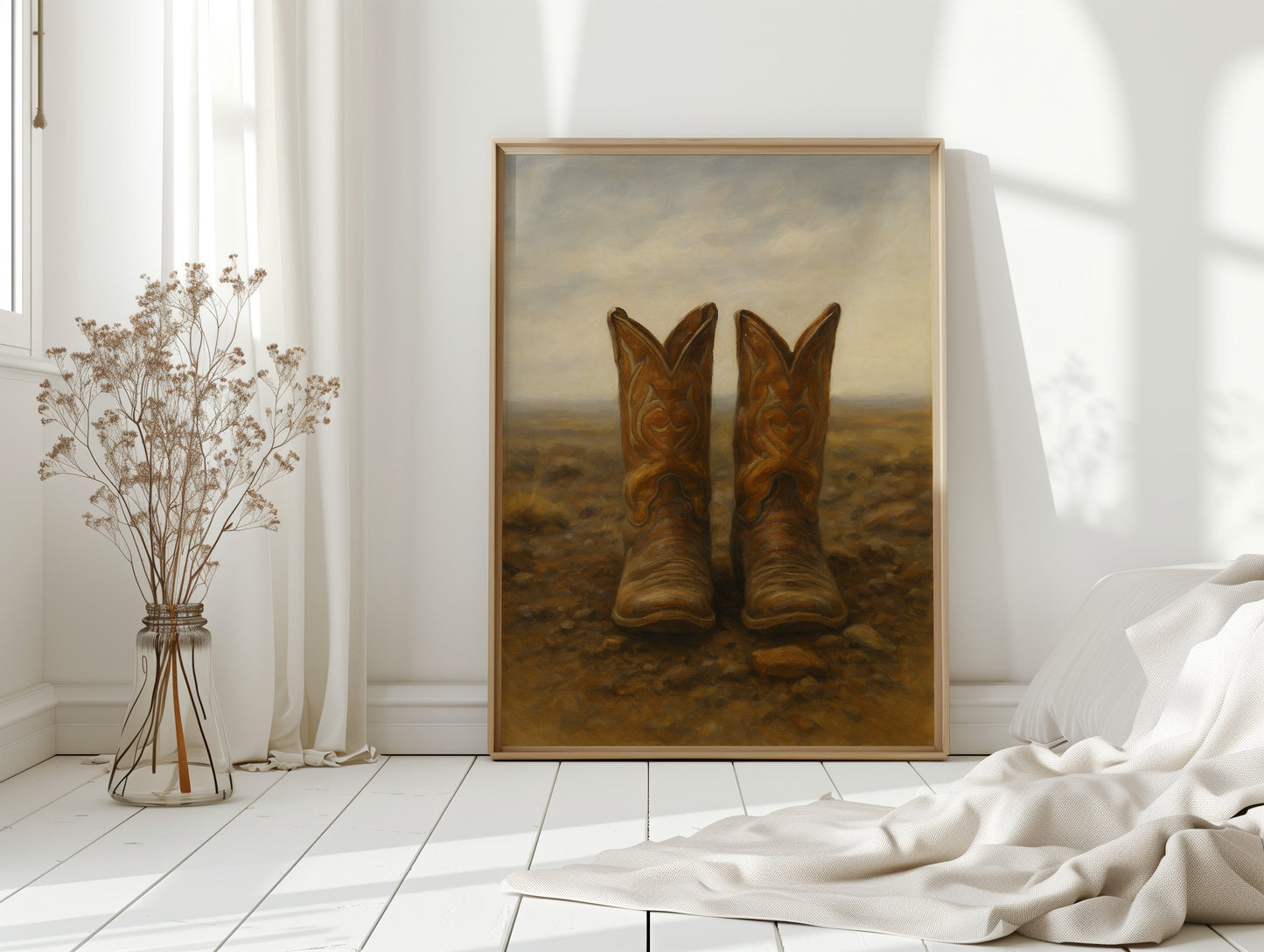 Western Boots Still Life – Cowboy Art Print