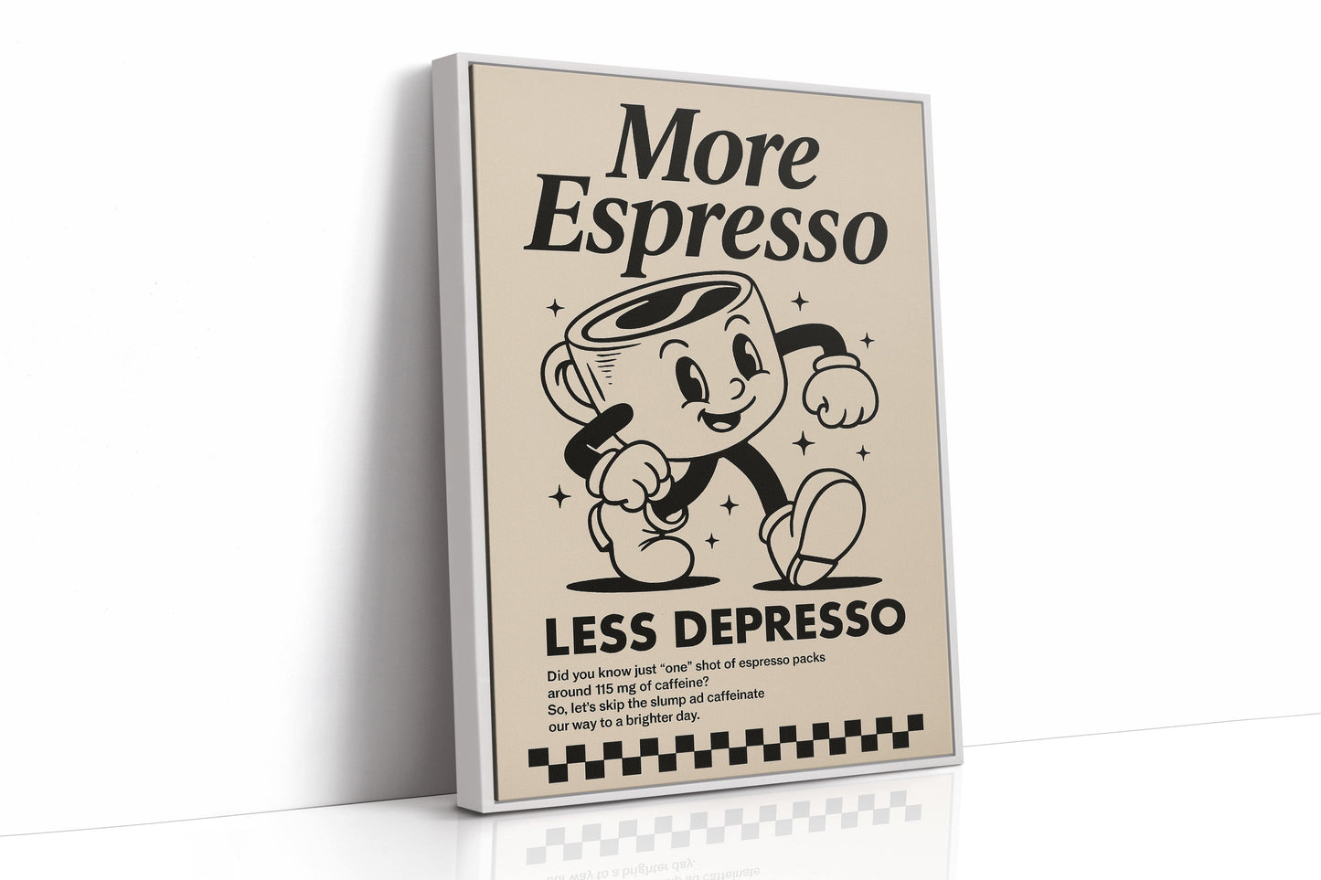 More Espresso, Less Depresso – Vintage Coffee Poster Print