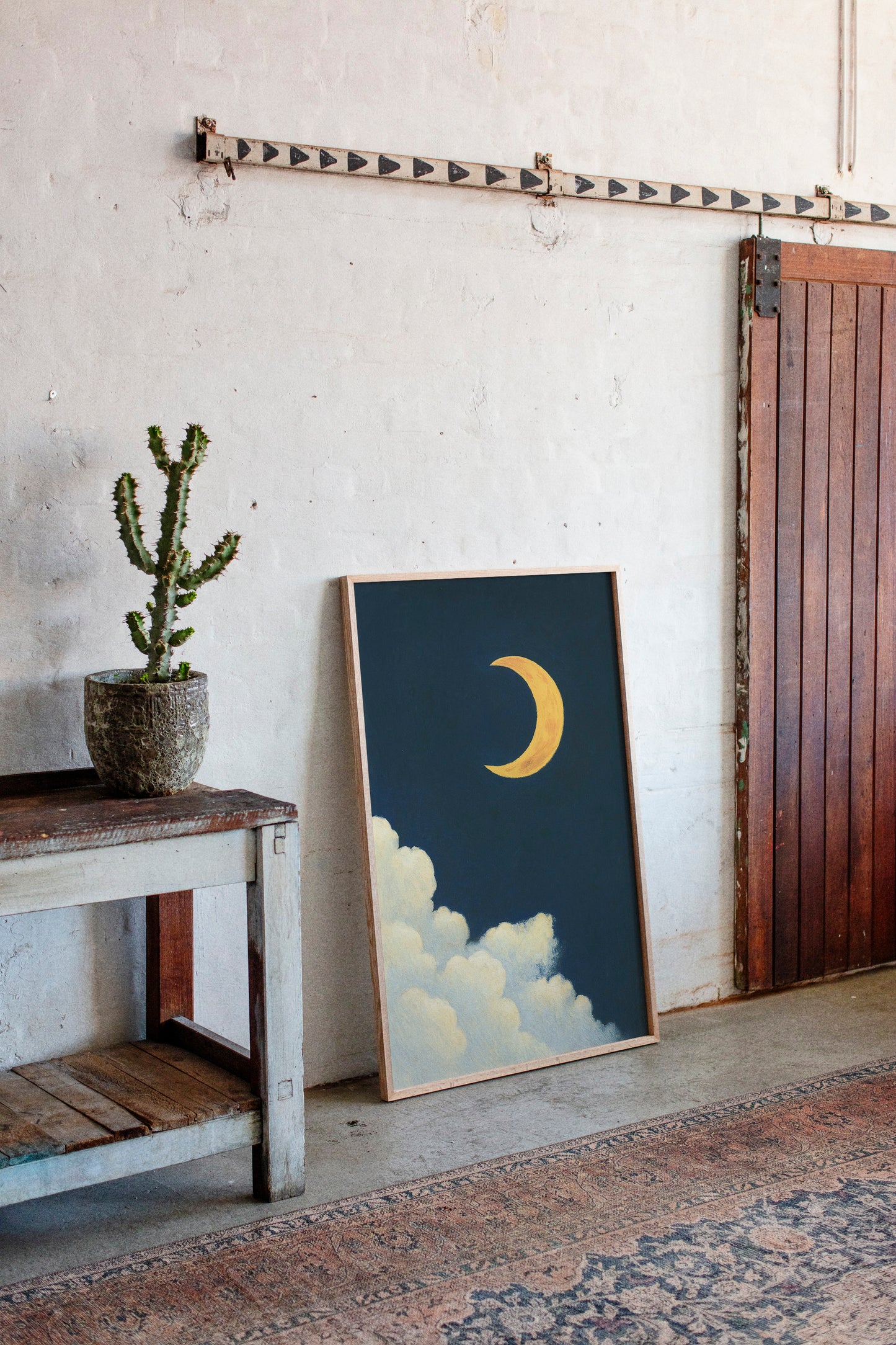 Golden Moon Over Soft Clouds