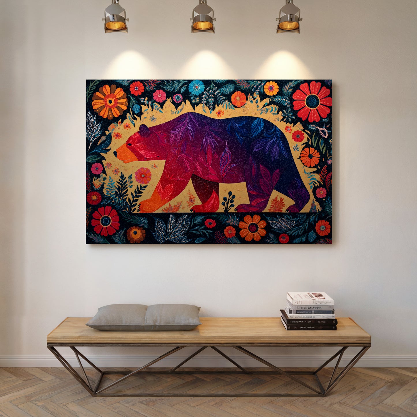 Twilight Bear Among Summer Blooms