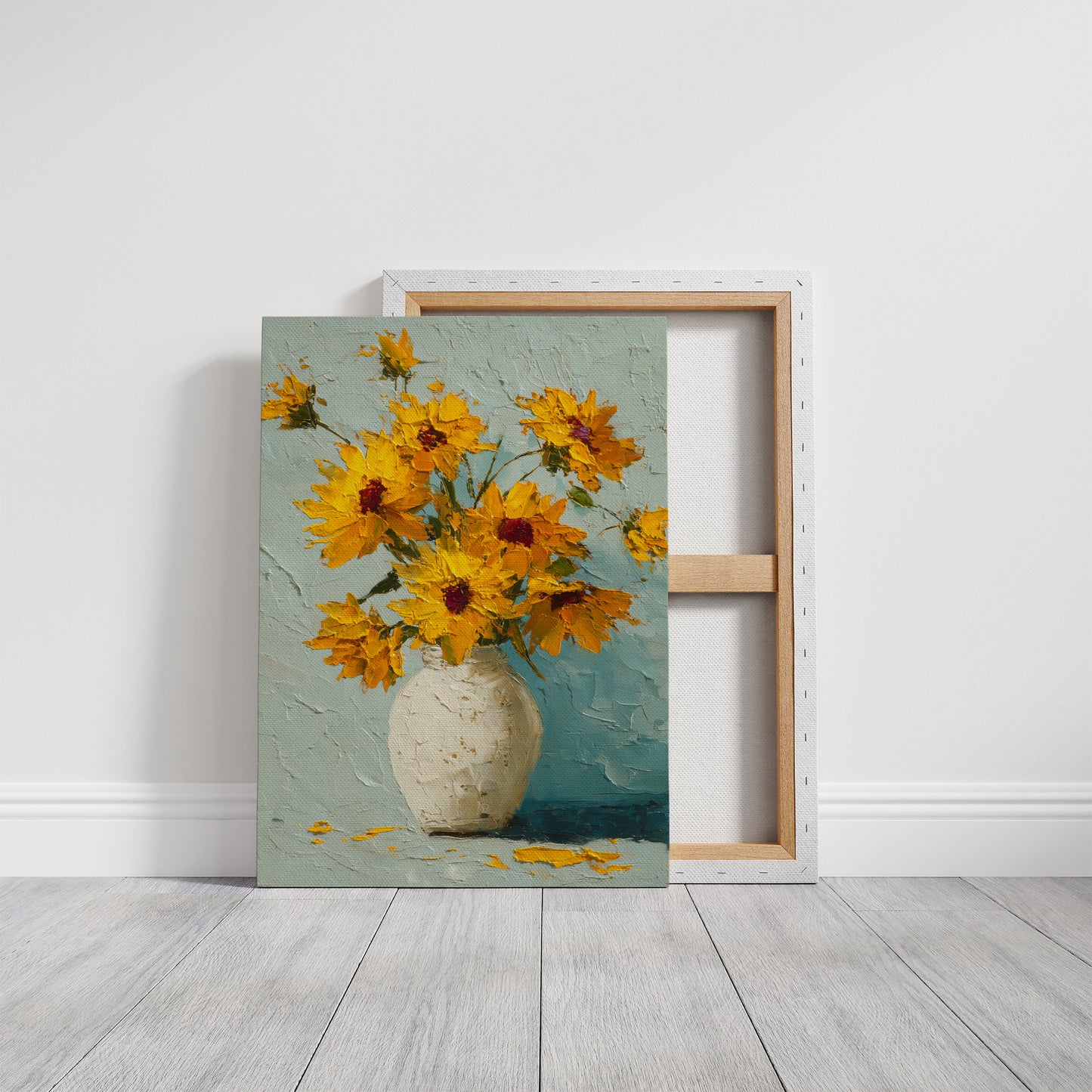 Sunburst Sunflowers in Palette Knife Texture