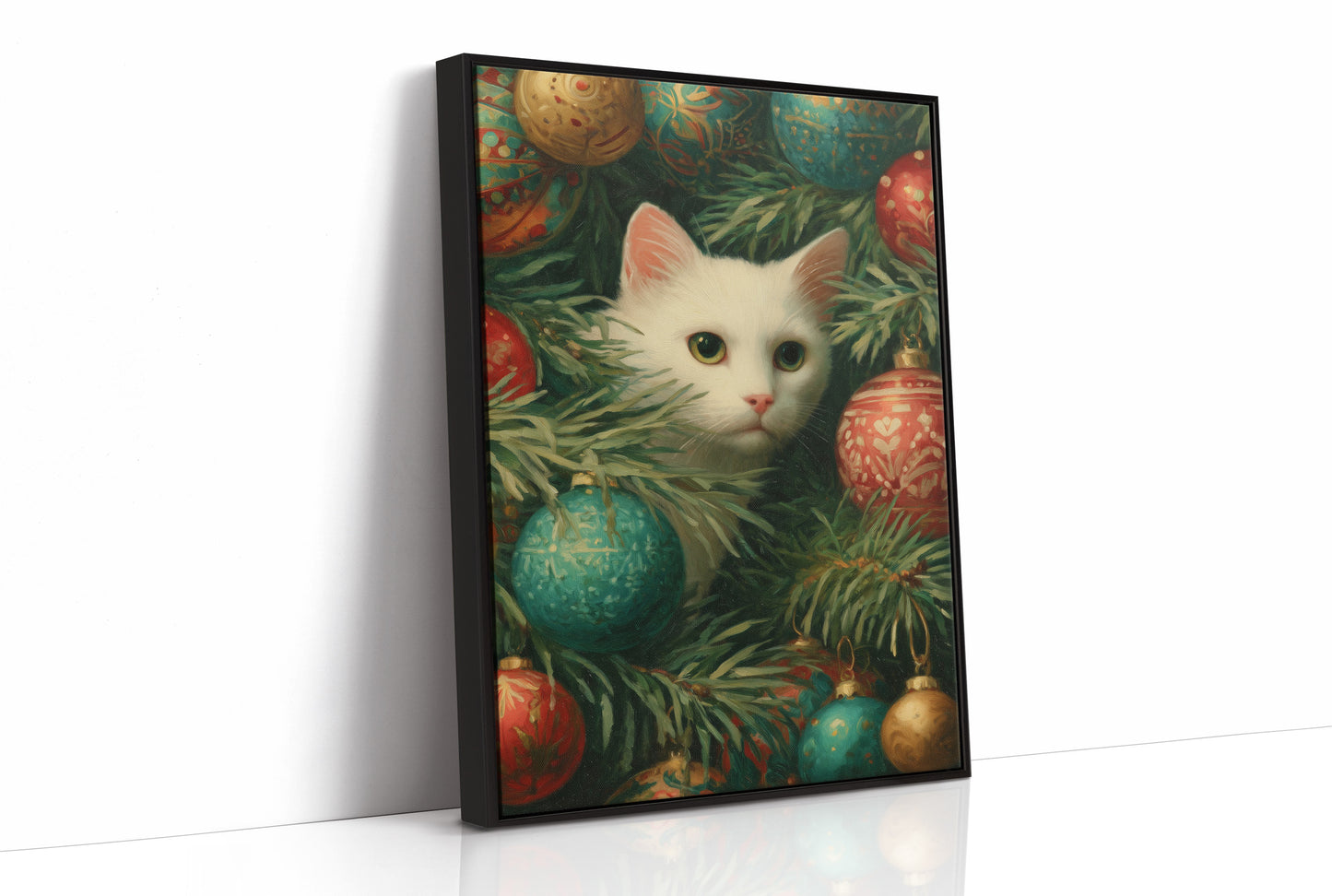 Yuletide Curiosity Among Evergreen Boughs