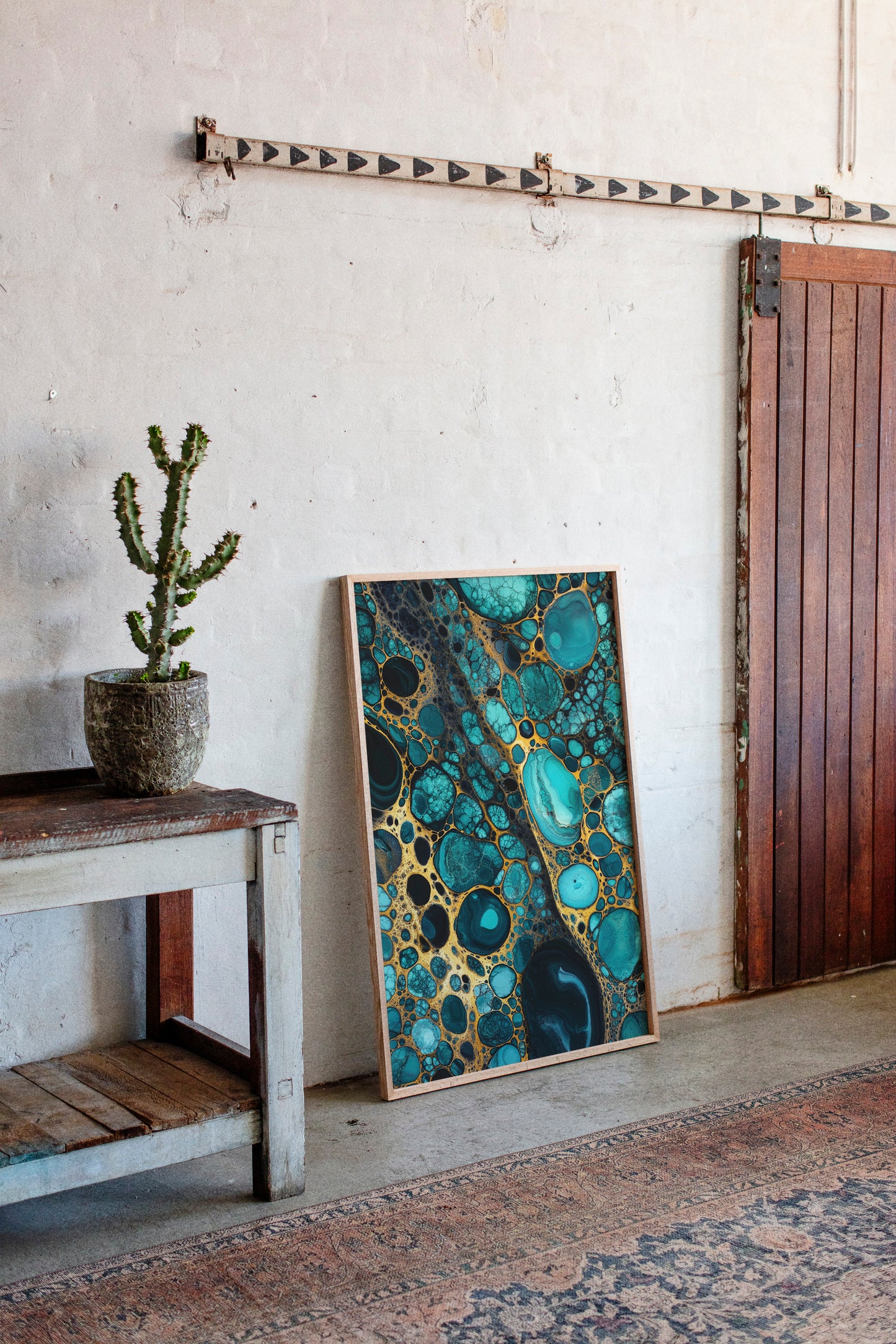 Golden Currents Beneath Turquoise Skin