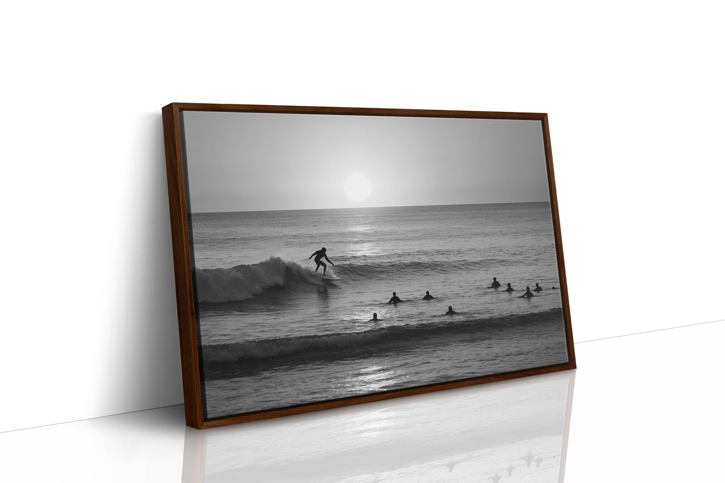 Sunset Lineup in Black and White