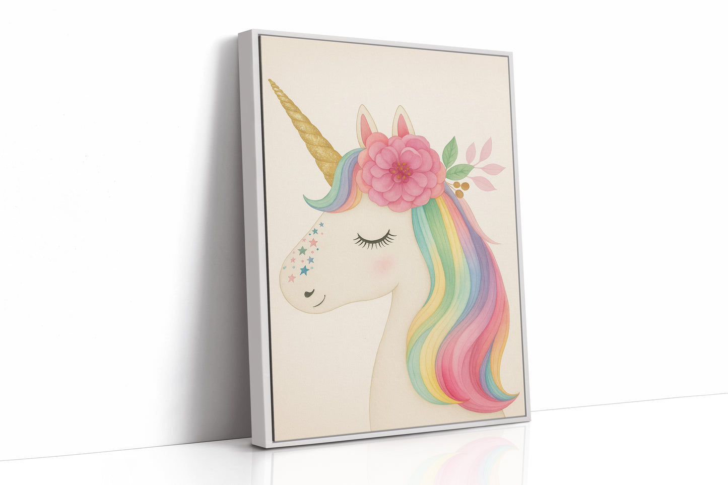 Starlit Unicorn with Rainbow Mane