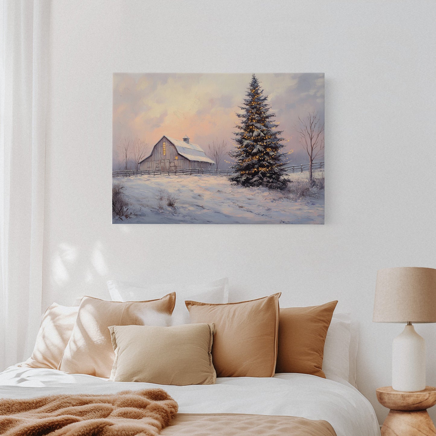 Winter Lights Warm The Farmstead