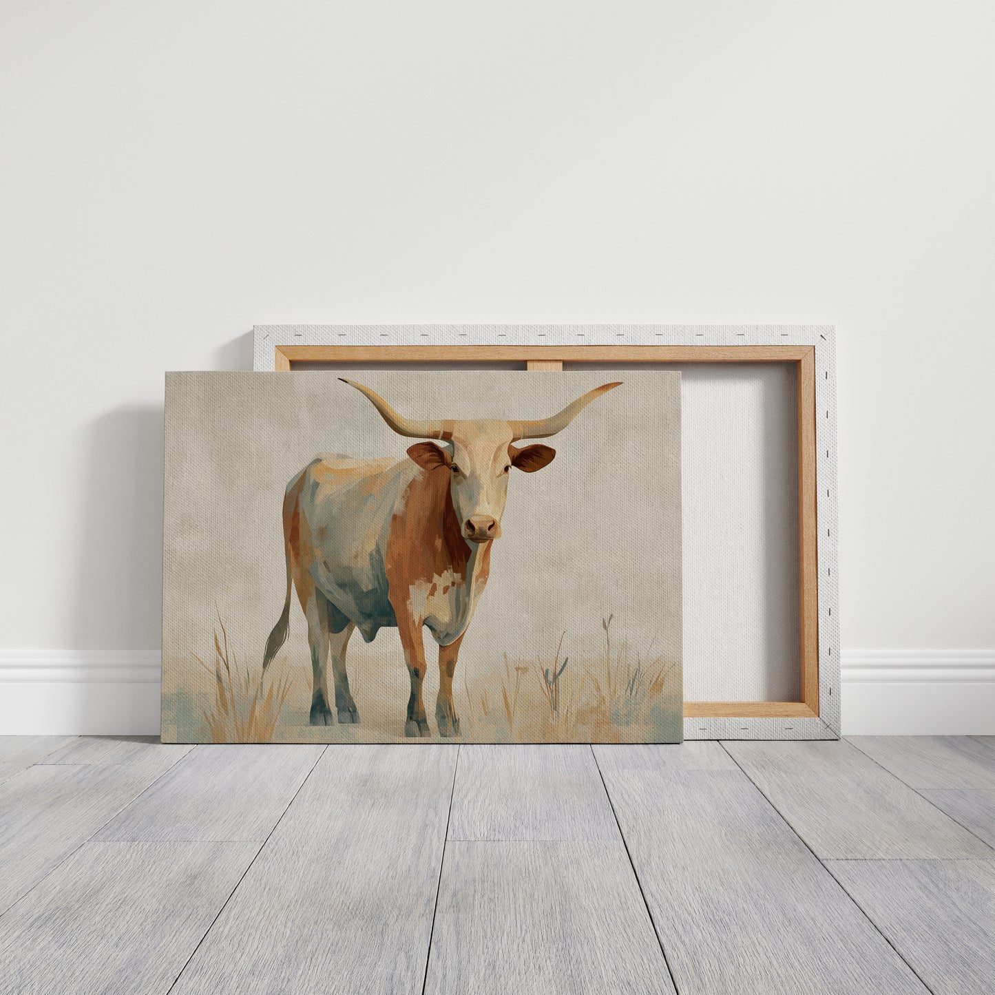 Longhorn's Stoic Gaze Across Prairie Whispers