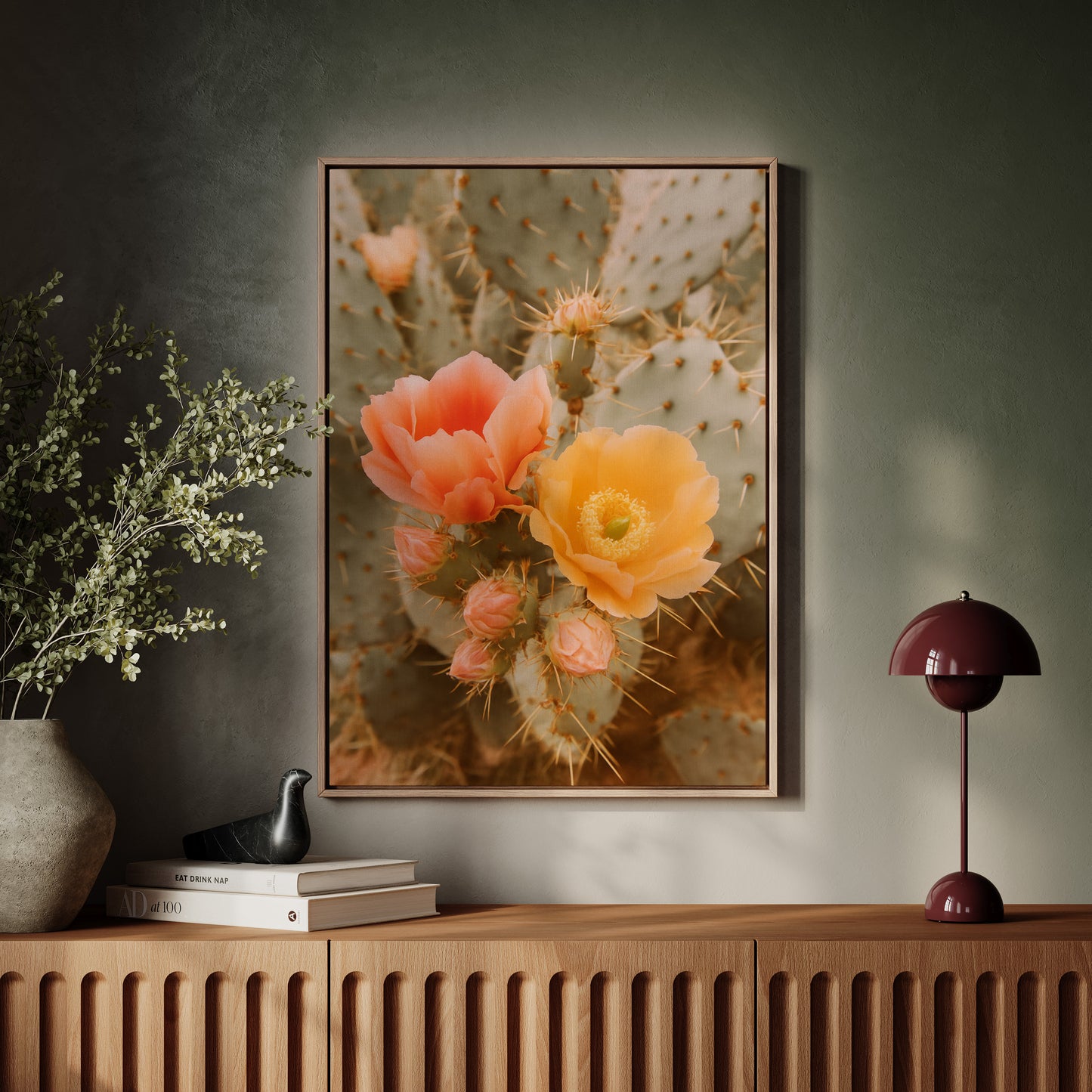 Blooming Cactus in Desert Light