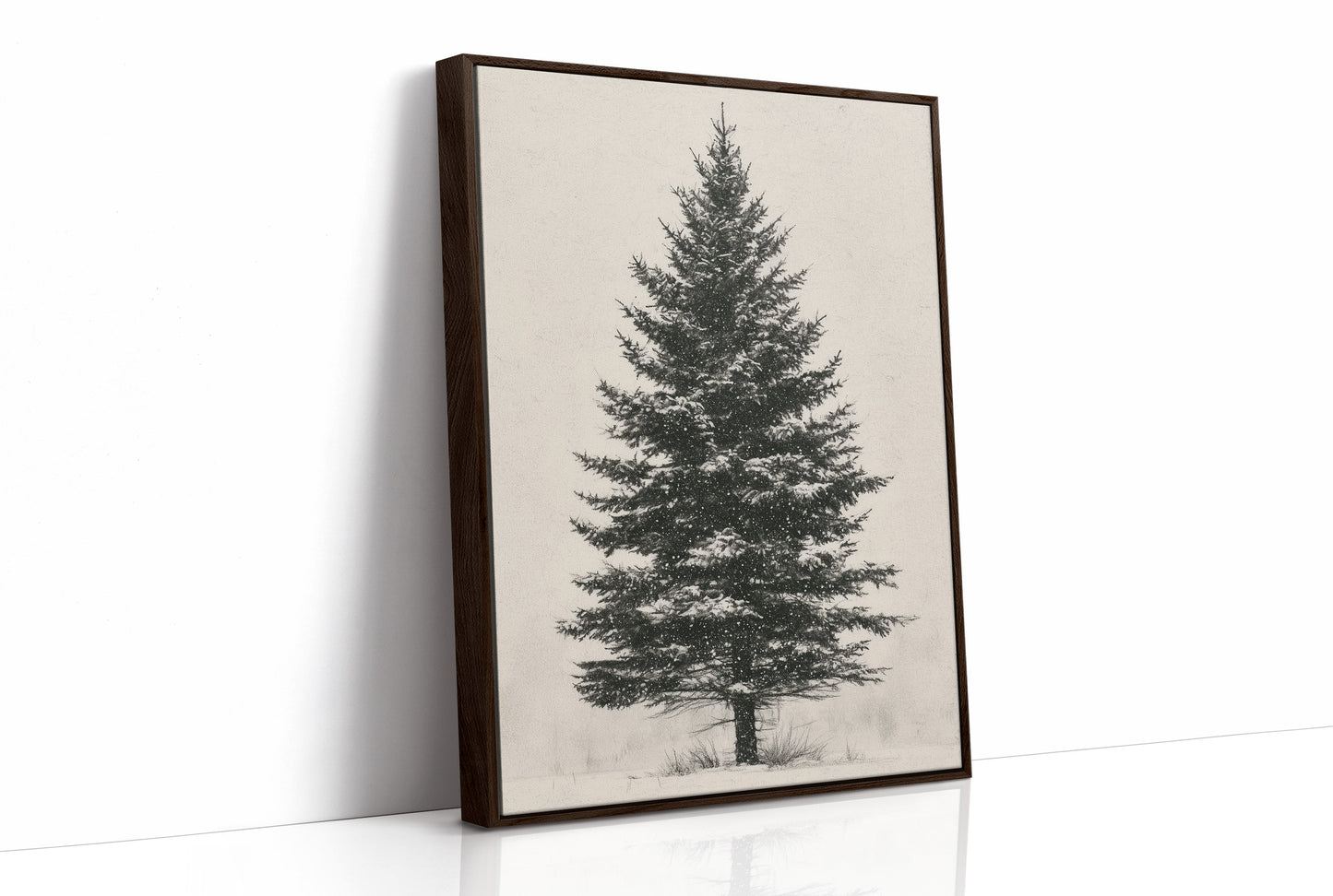 Lone Spruce in Snowfall