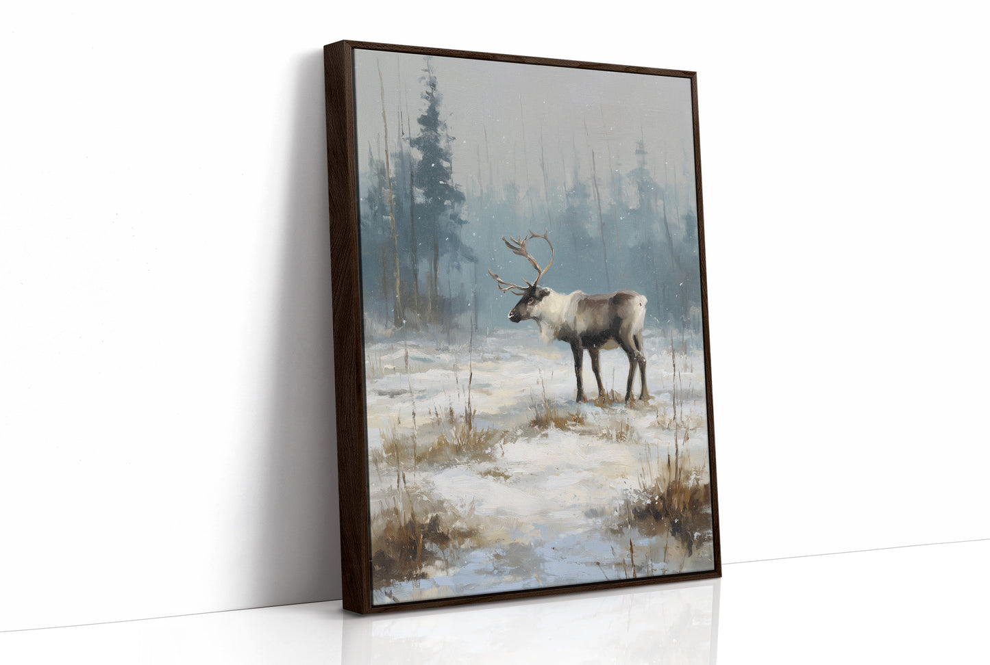 Silent Hooves Through Falling Snow