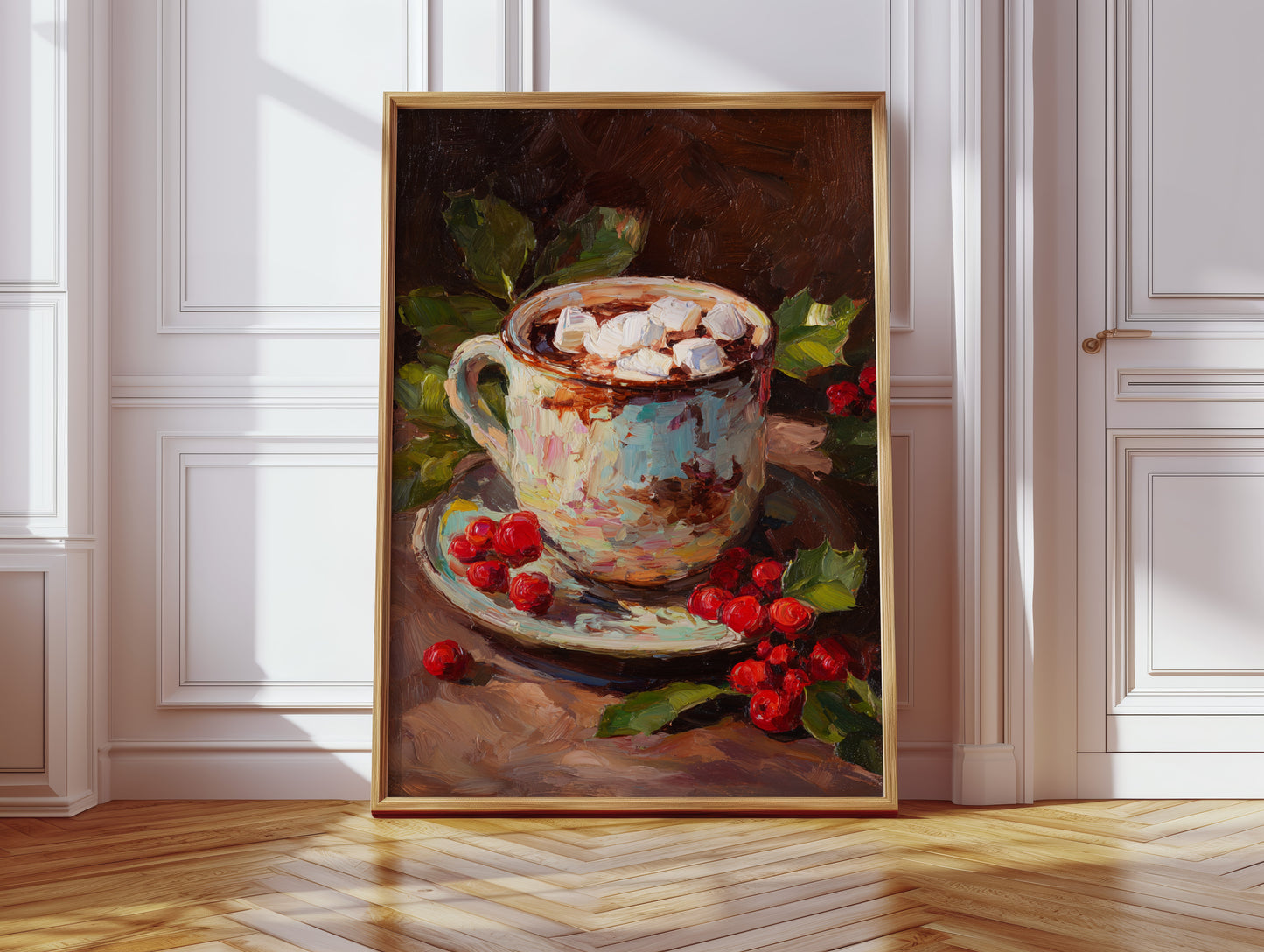 Sipping Warmth Among Winter Berries