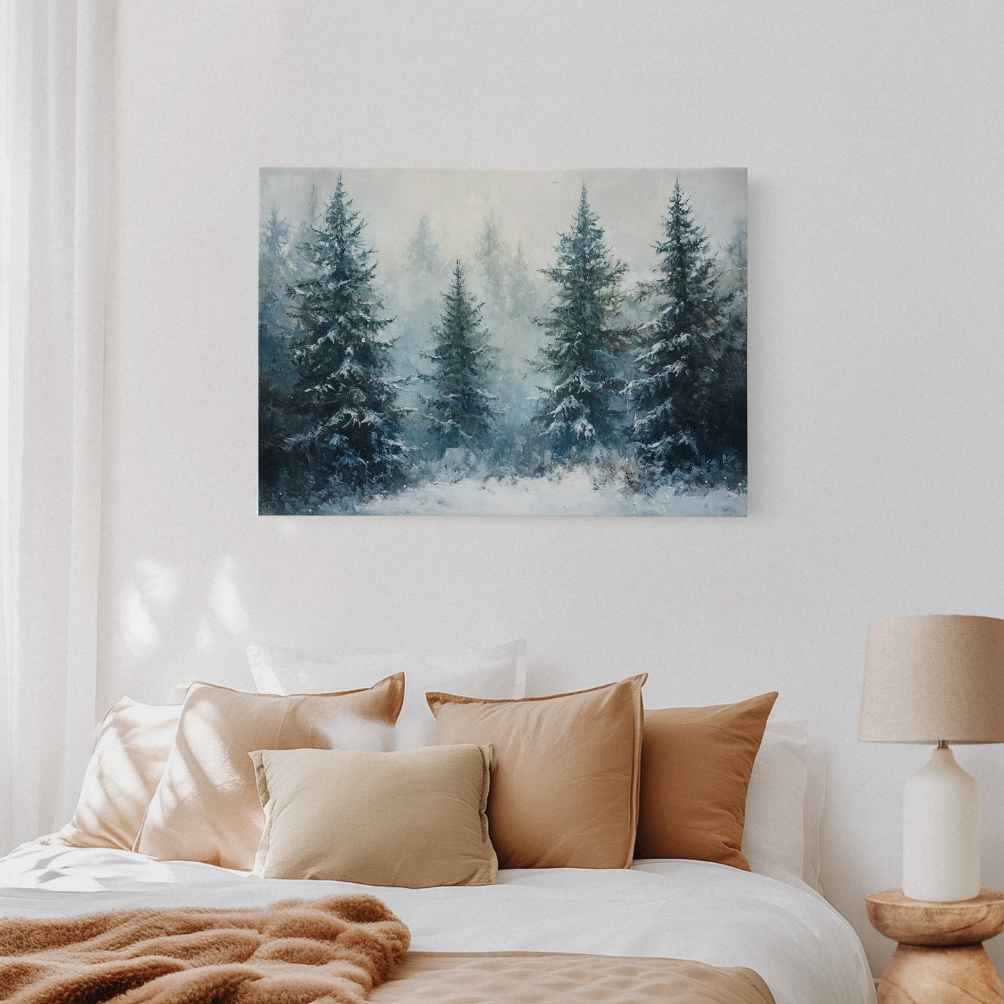 Silent Snow Settles Among Evergreens