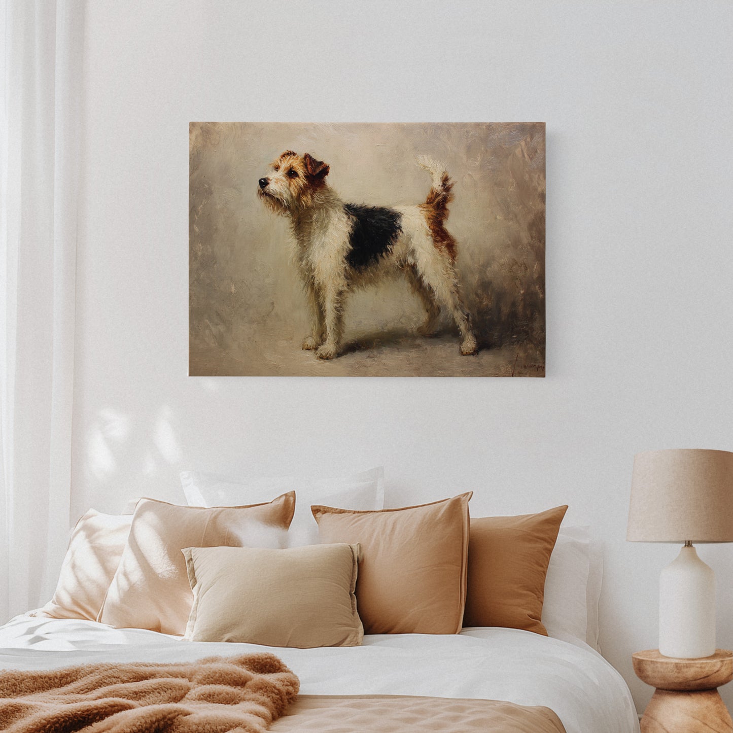 Noble Fox Terrier Stands Alert