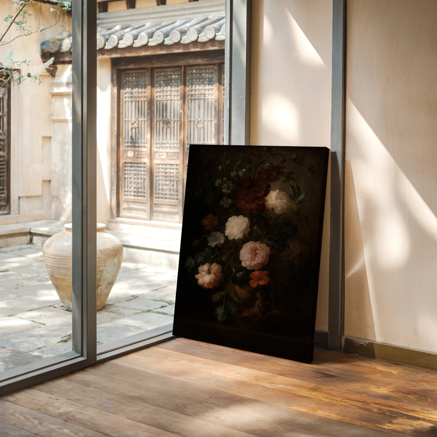 Baroque Vase of Blushing Petals