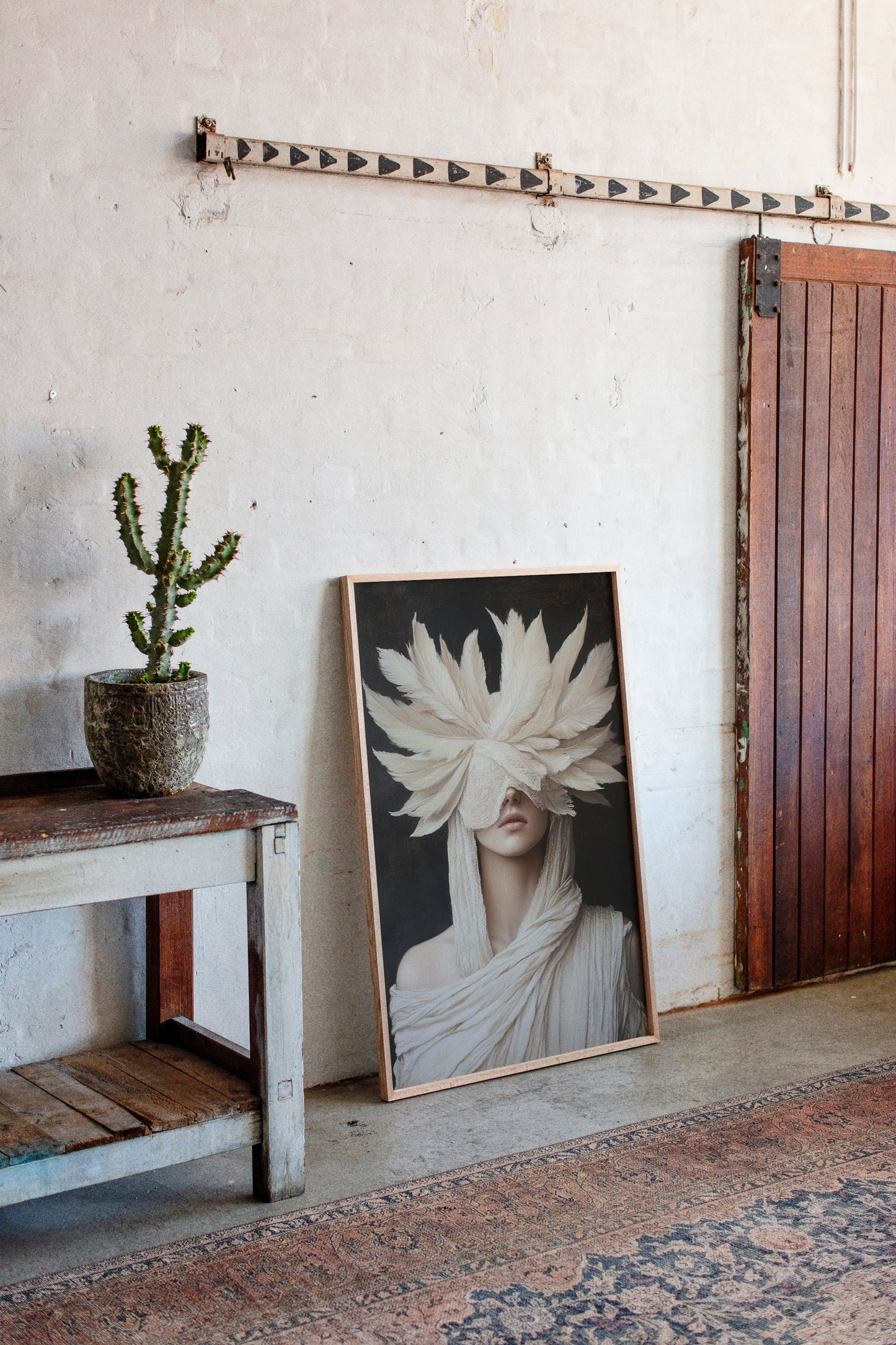 Silent Priestess in Ivory Plumes