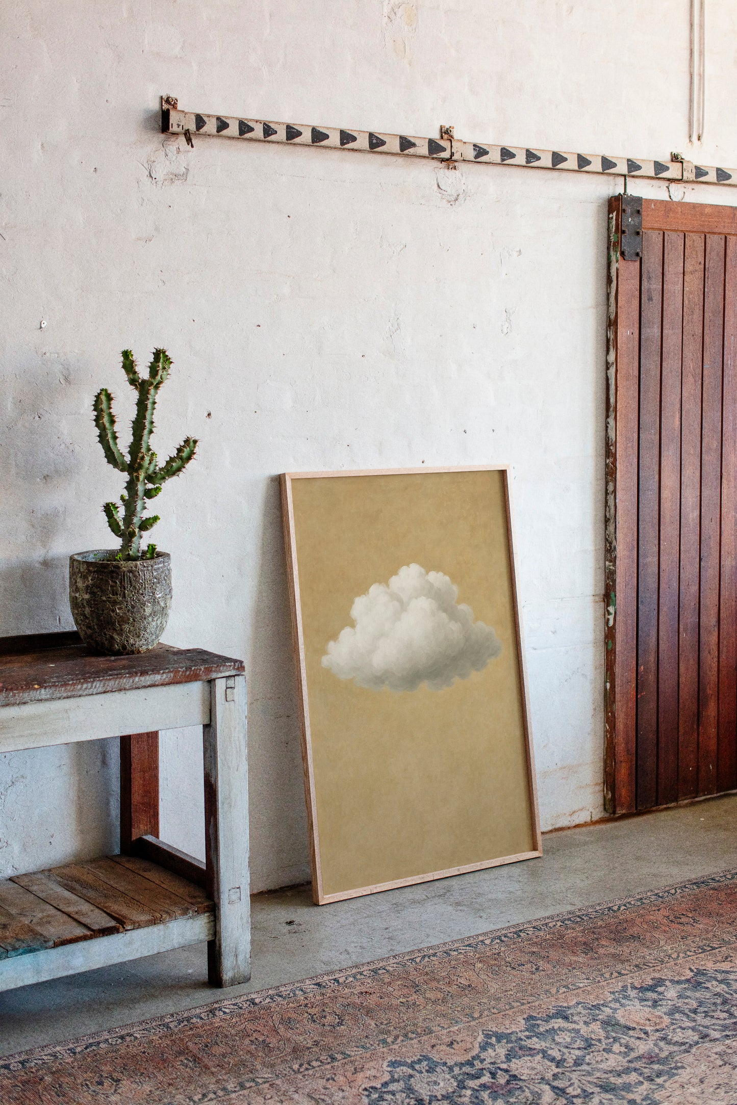 Solitary Cloud Over Ochre Sky