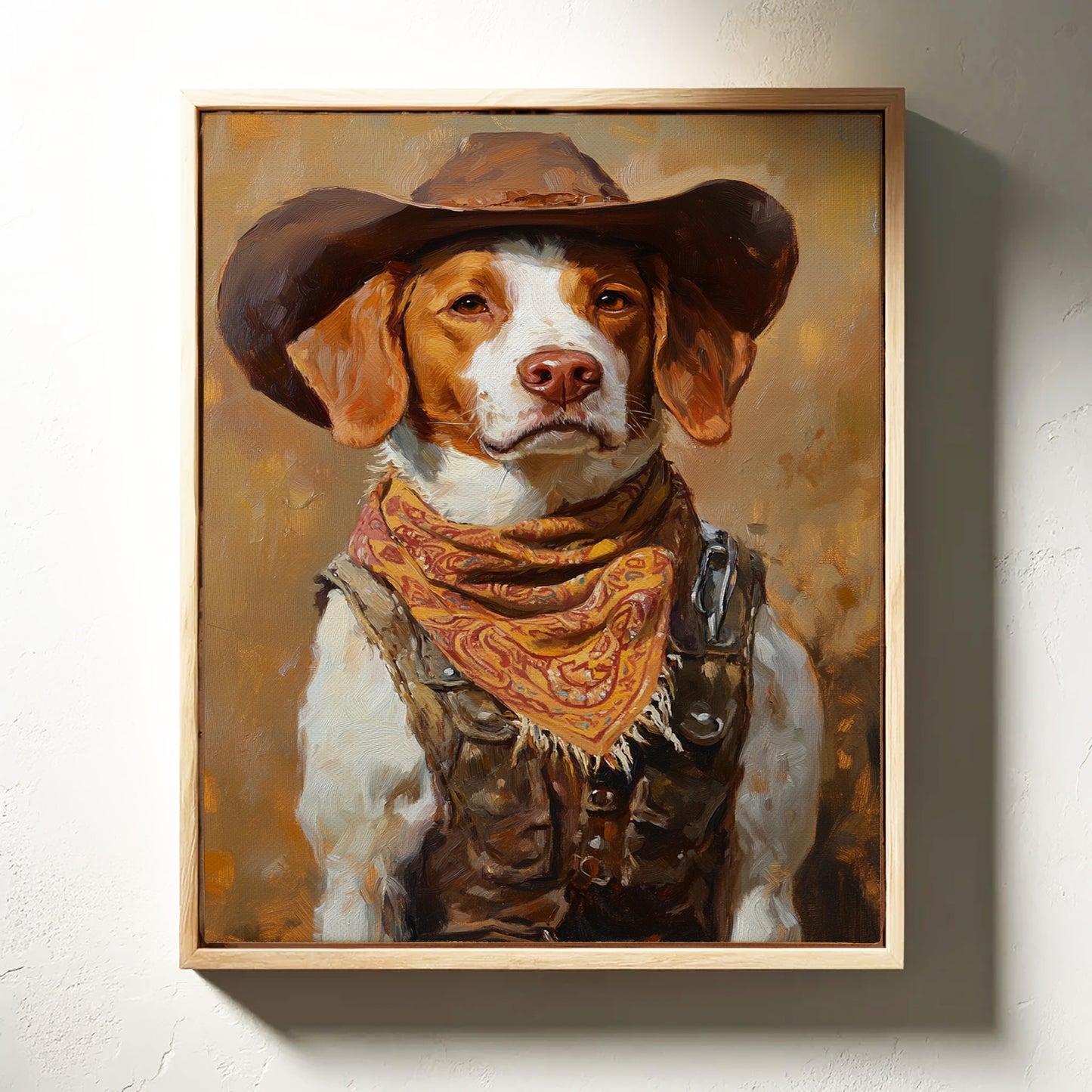 Brittany Spaniel Cowboy in Sunset Bandana
