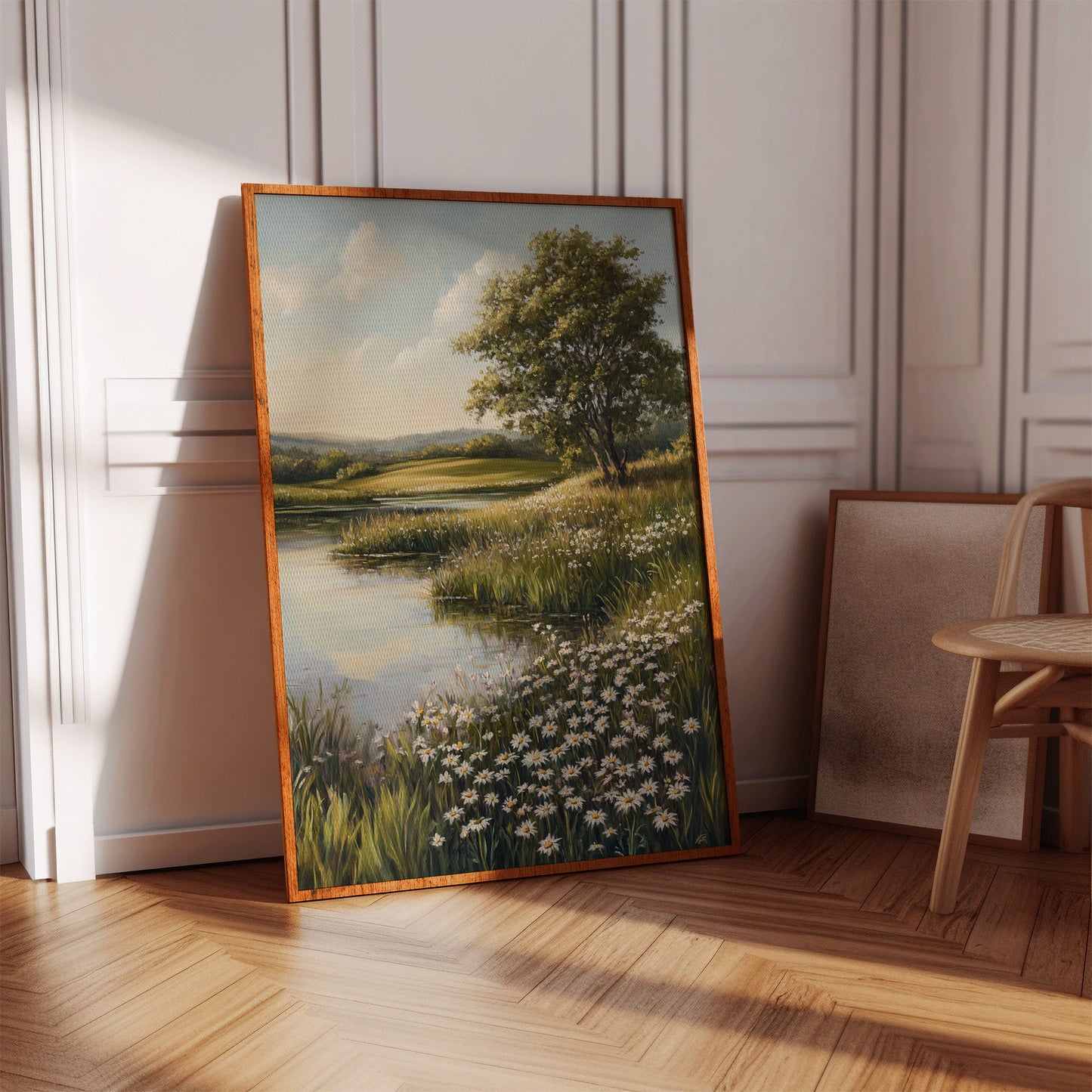 Tranquil Meadow Landscape Painting - Serene Nature Art - Gallery Canvas image 11