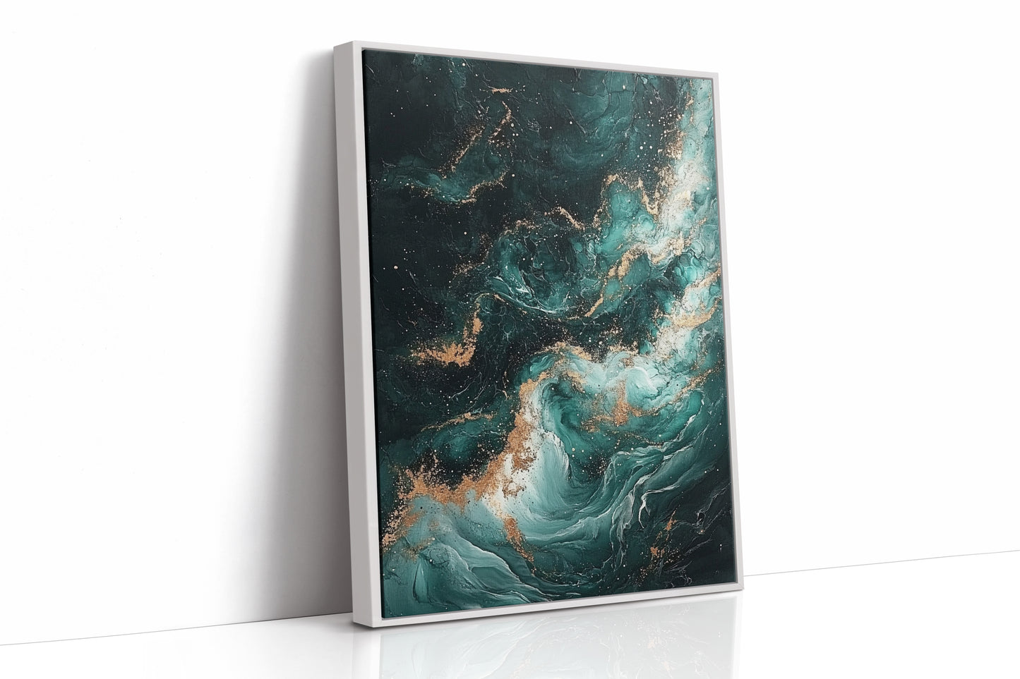 Celestial Drift in Emerald and Gold