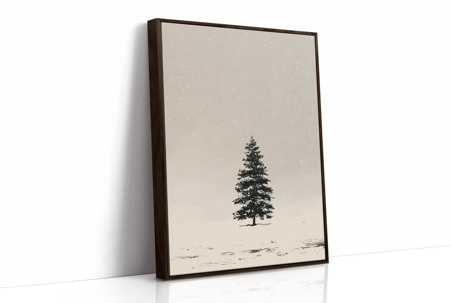 Solitary Pine in Snowfall