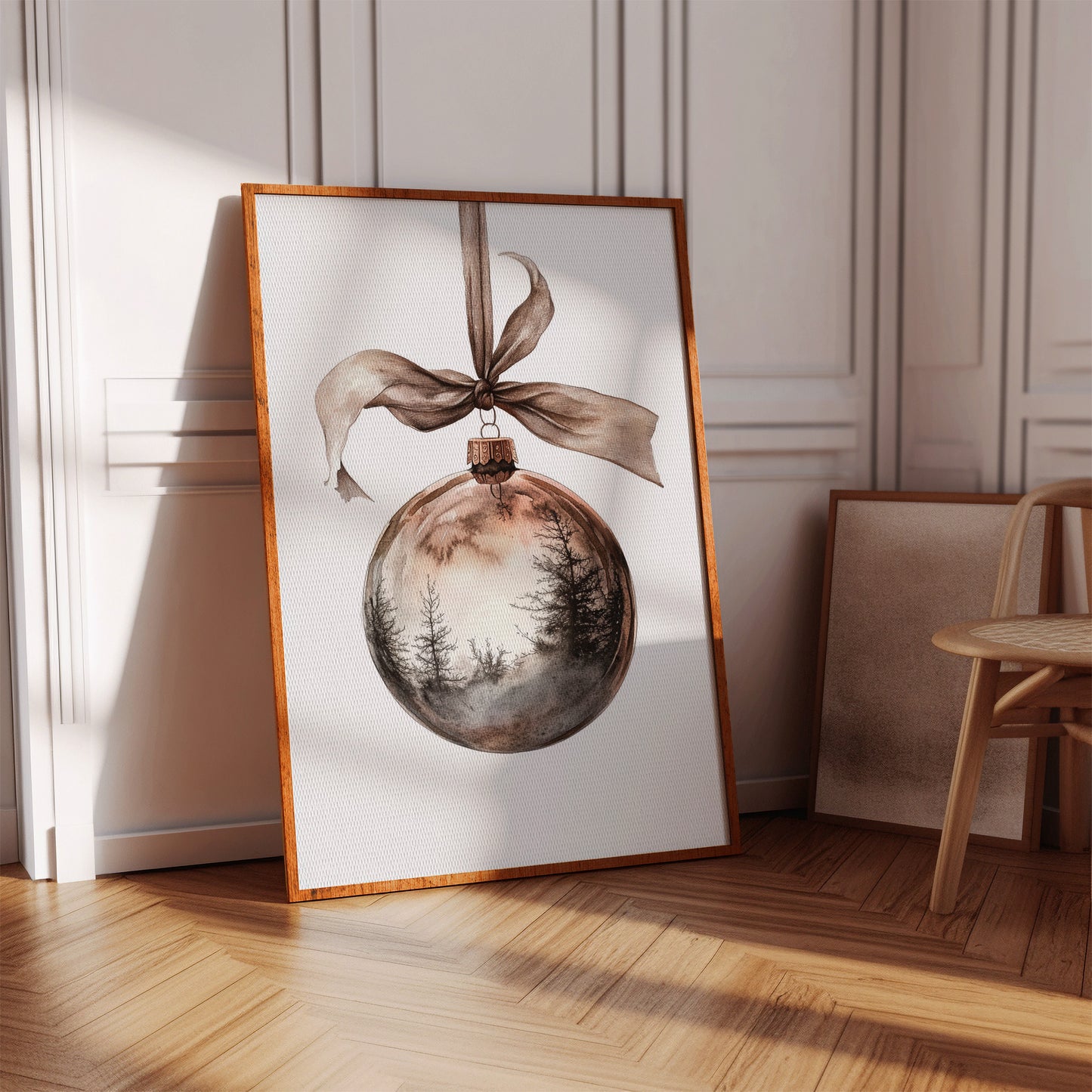Rustic Forest Ornament Art Print - Woodland Holiday Decor - Gallery Canvas image 6