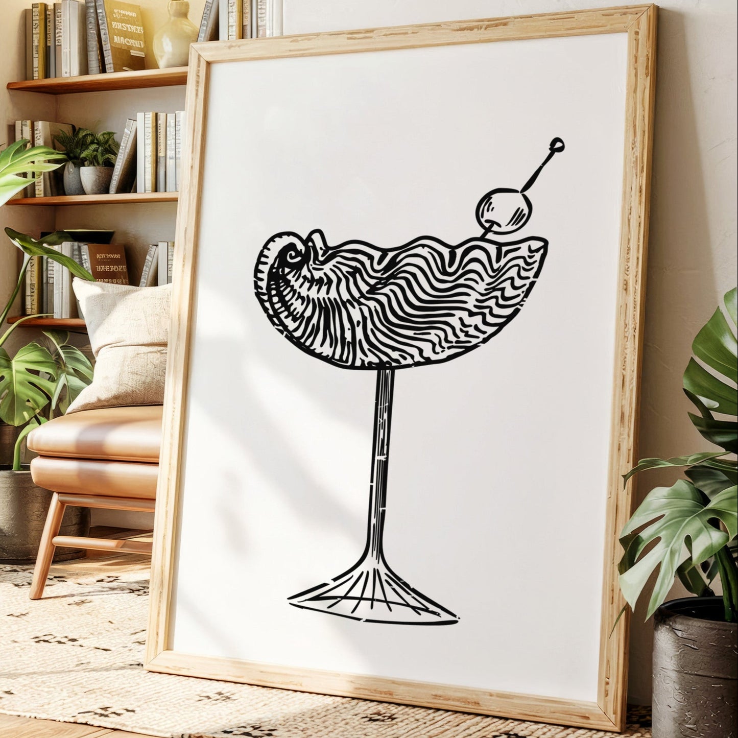 Midnight Martini Draws Wave Lines