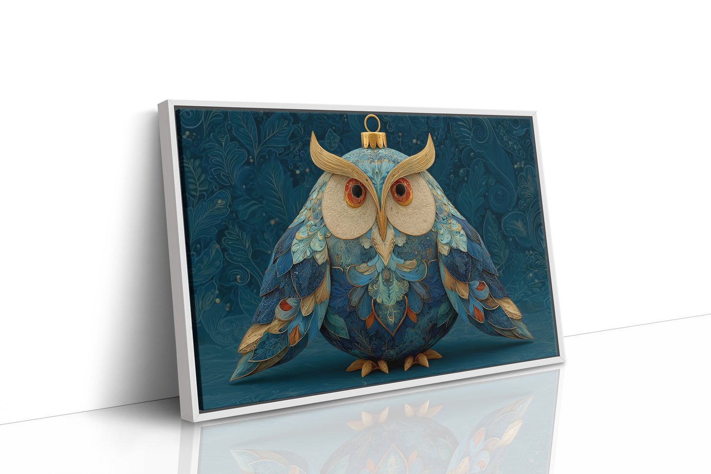 Ornament Owl in Blue and Gold