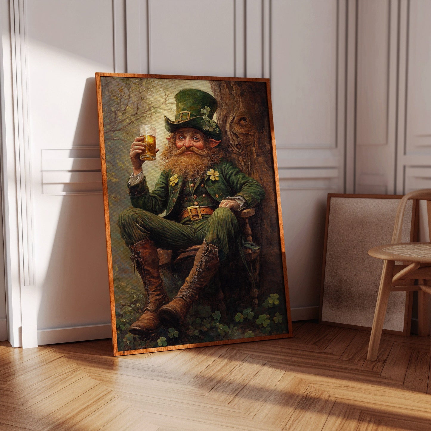 Lucky Leprechaun: Irish Folklore Canvas Wall Art