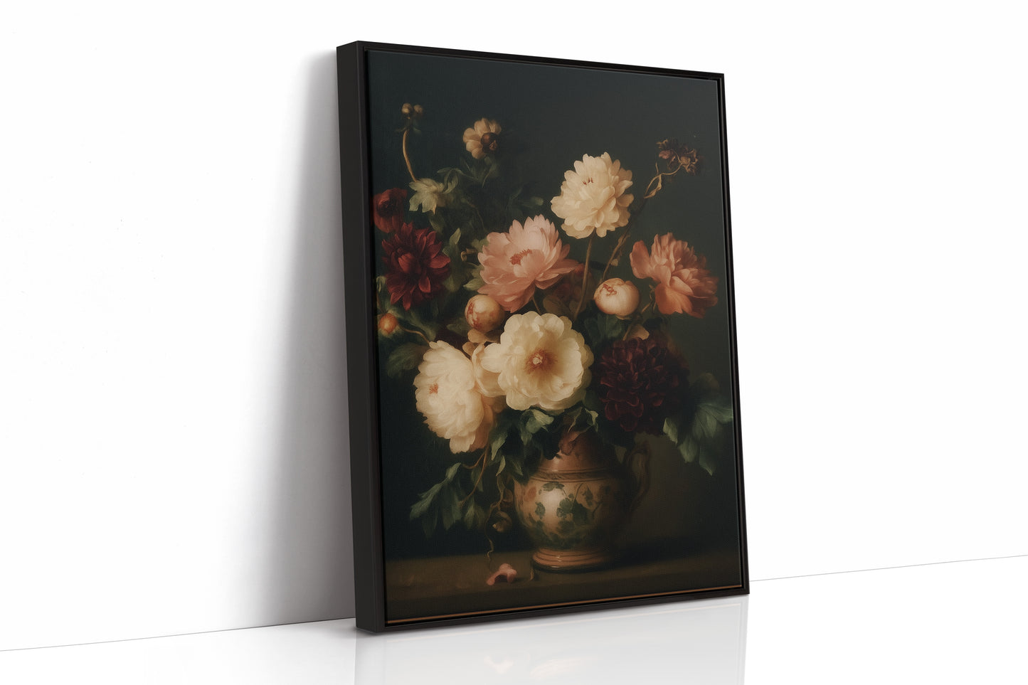Baroque Peonies in Earthen Vase