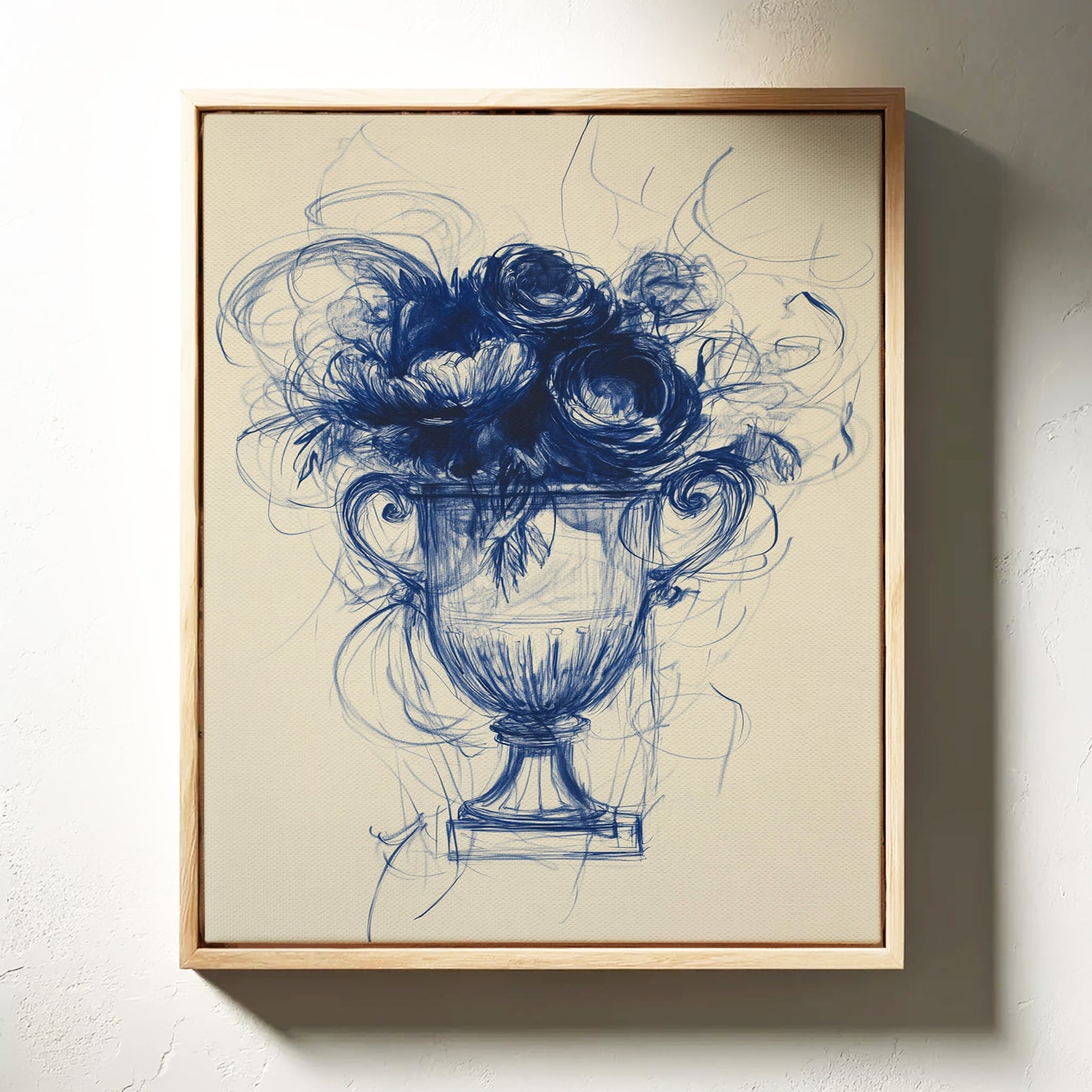 Indigo Roses Dance In Crystal Urn