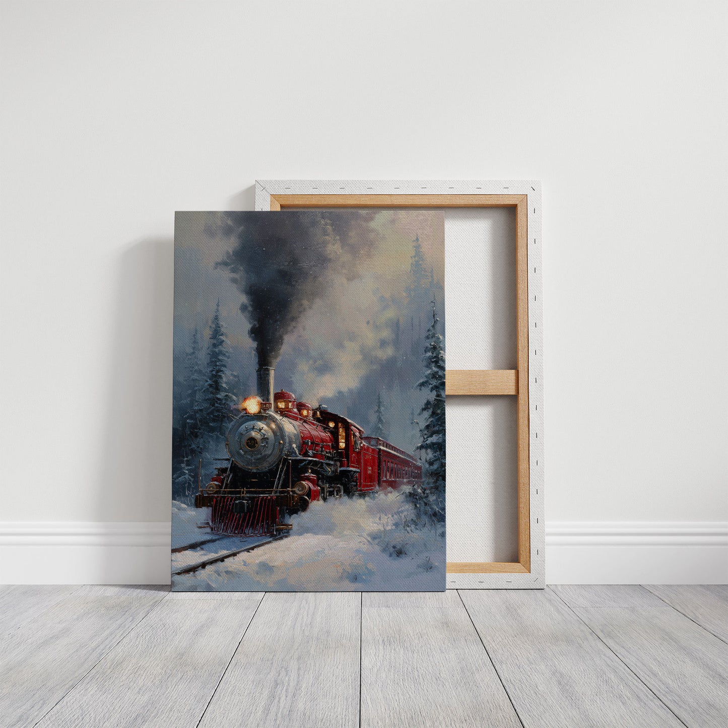 Steam Engine's Winter Night Journey