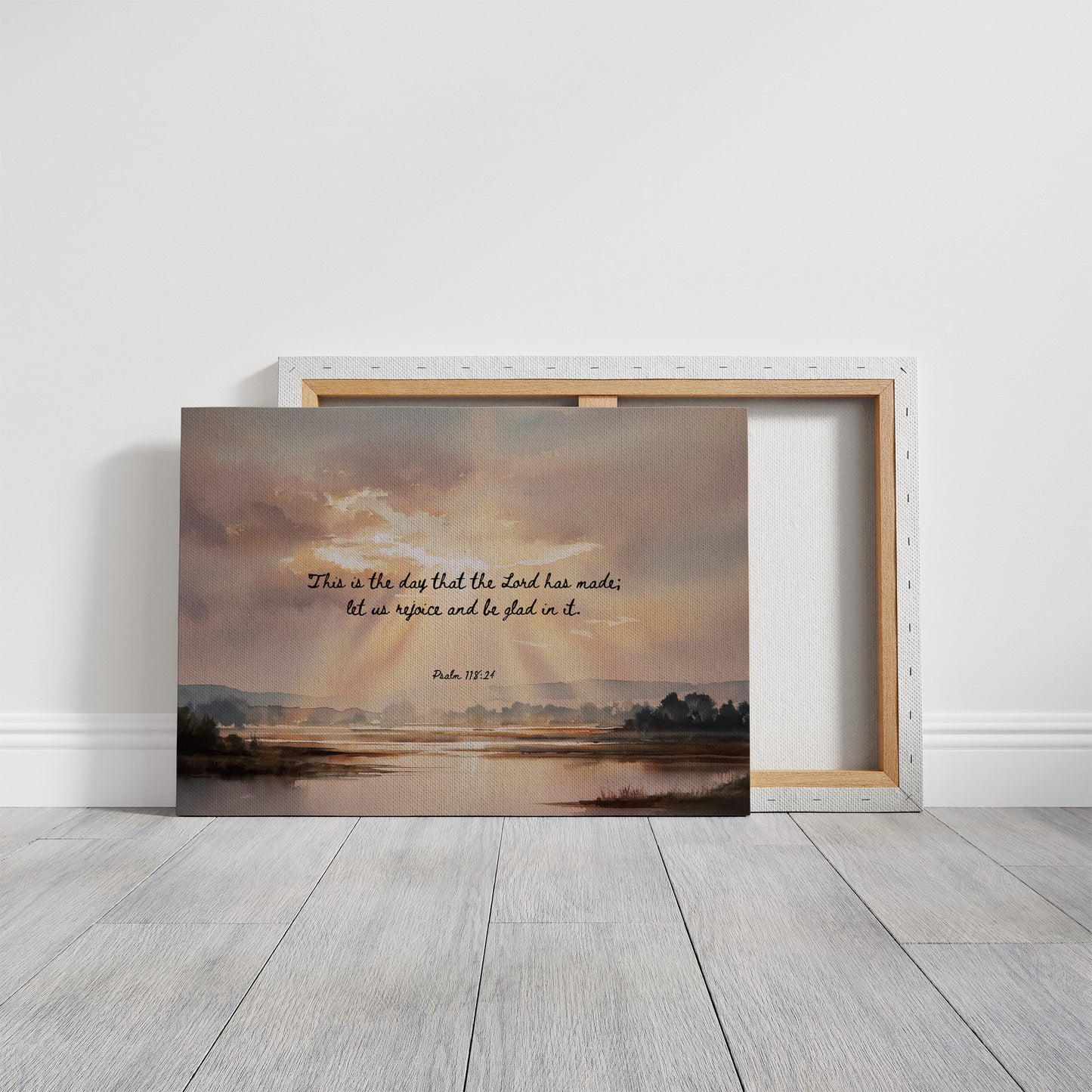 Scripture Glows Over Tranquil Waters