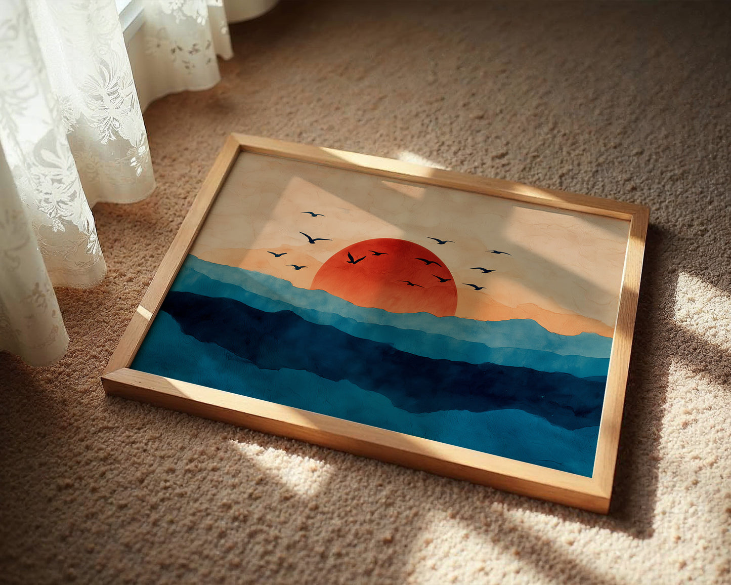 Birds Circle Morning's Coral Rise