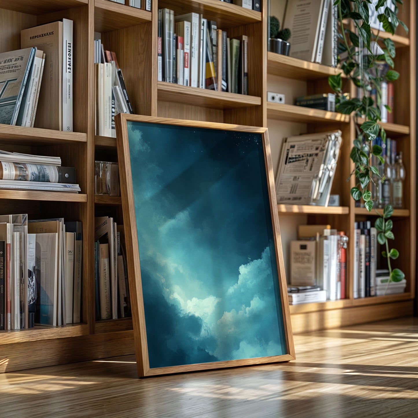 Celestial Drift Through Midnight Blue