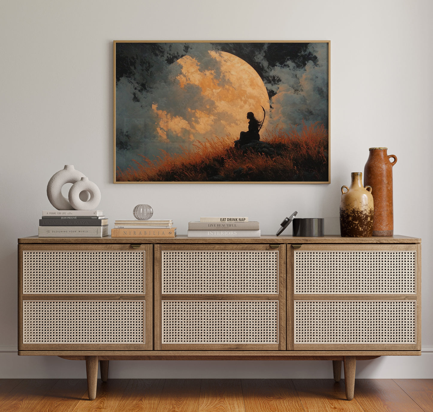 Silhouette Against the Rising Moon