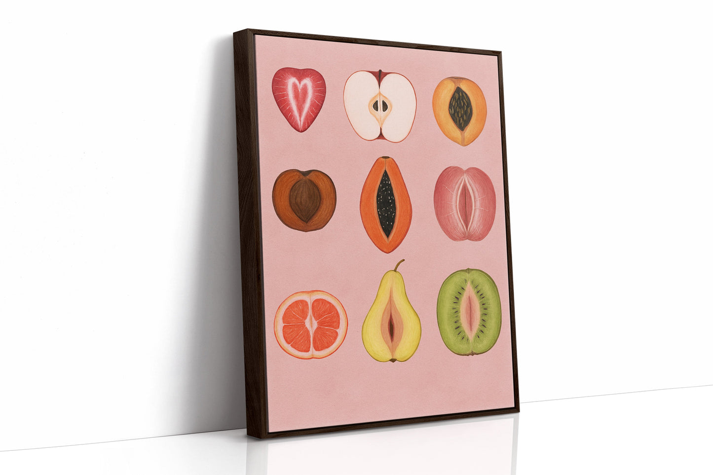 Fruits of Love – Feminine Fruit Print on Pink